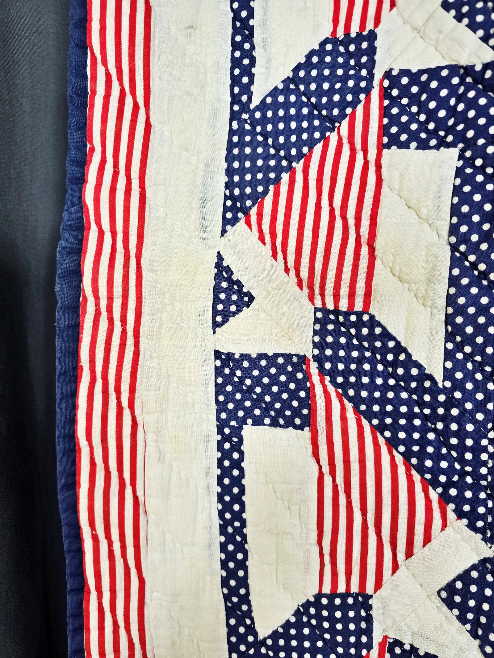 Vintage c1940 Patriotic Anchors Aweigh Quilt