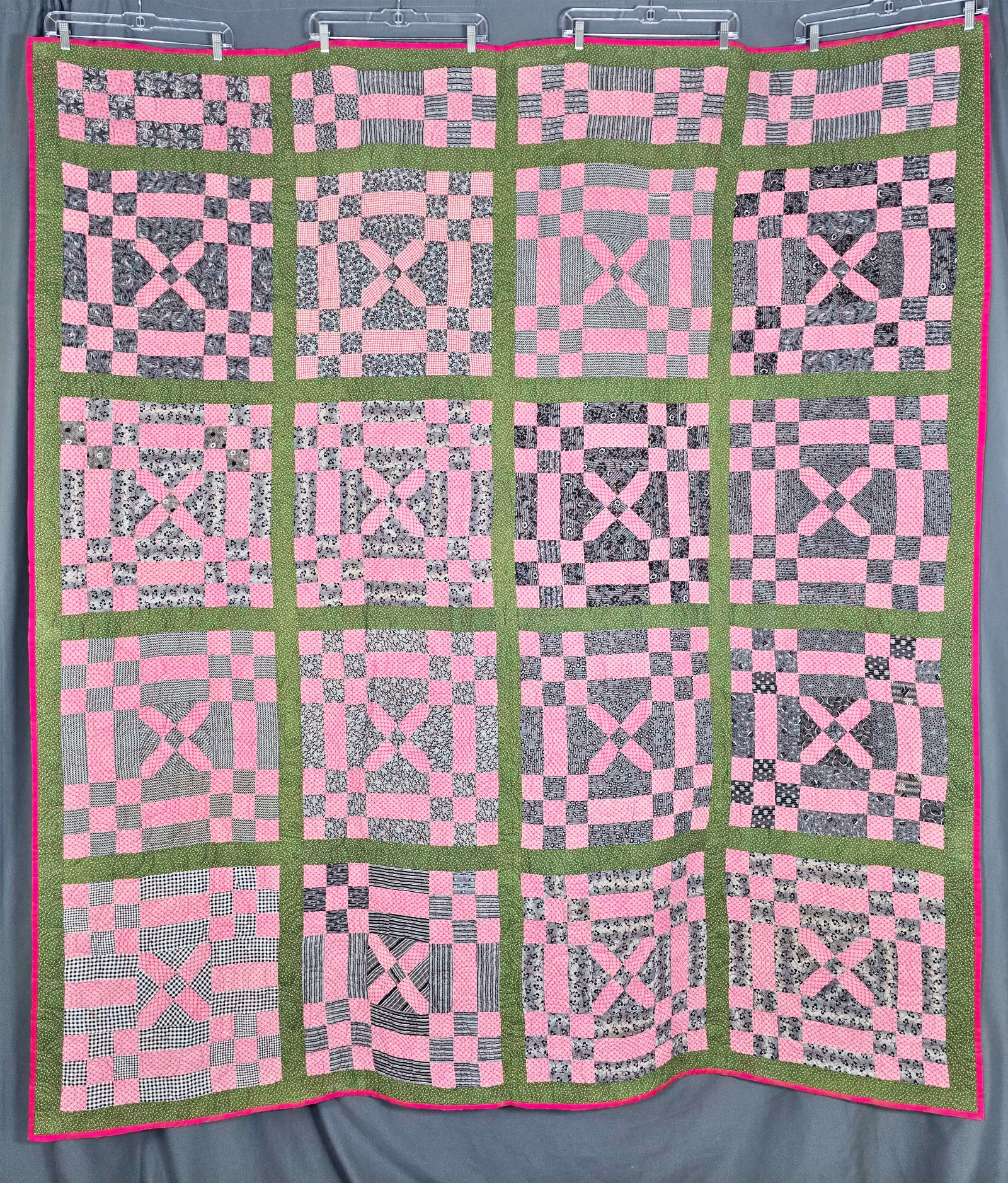 Antique c1890-2010 Cheesebox Quilt Variation