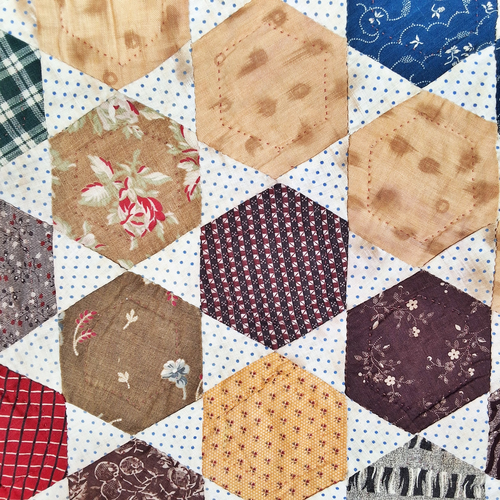 Antique c1890 Brilliant Star Quilt