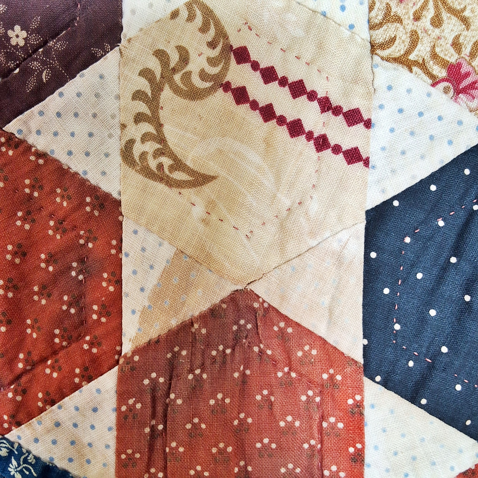 Antique c1890 Brilliant Star Quilt