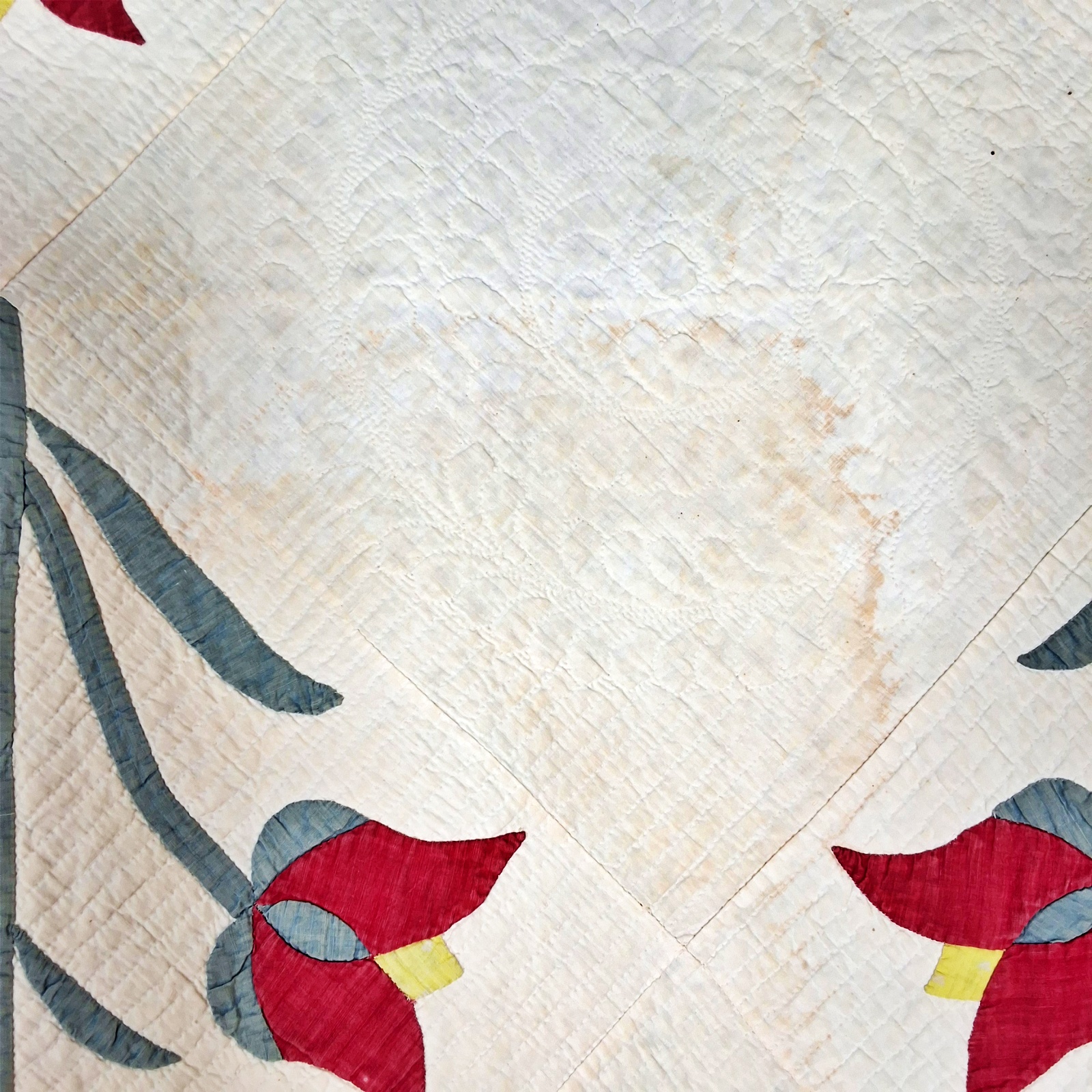 Antique c1850 Tulip Applique Quilt