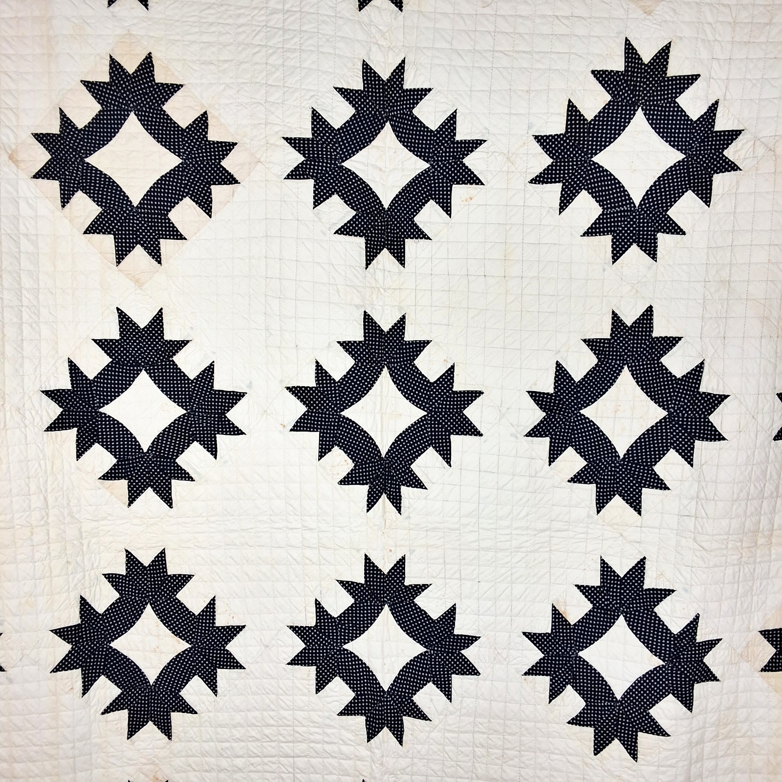 Antique c1880 Old Fashion Star Quilt