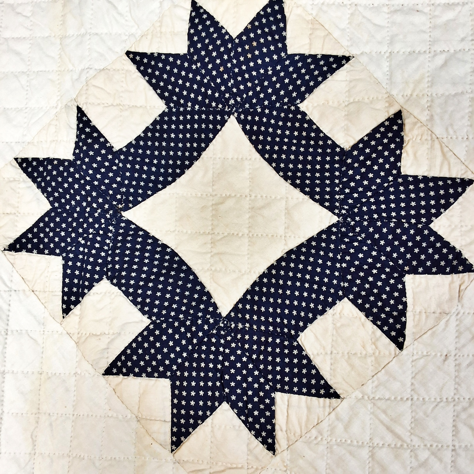Antique c1880 Old Fashion Star Quilt
