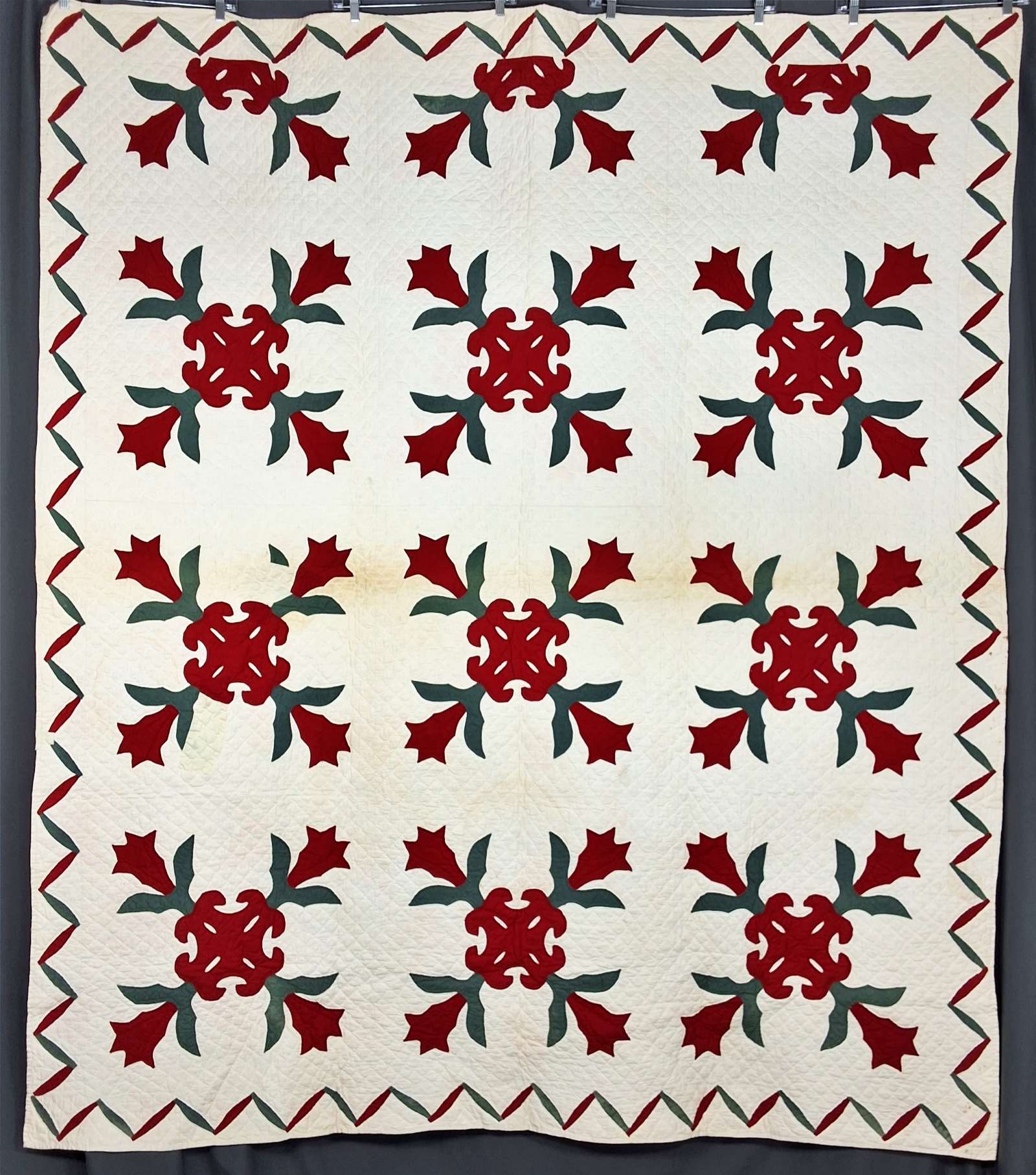 Antique c1880 Tennessee Tulip Quilt