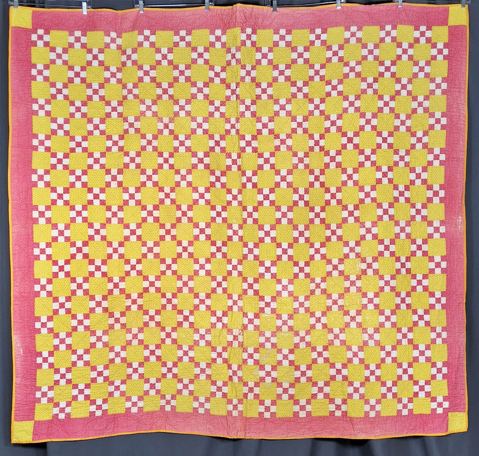 2 Antique 19th Century Quilt - 9 Patch, Pinwheel
