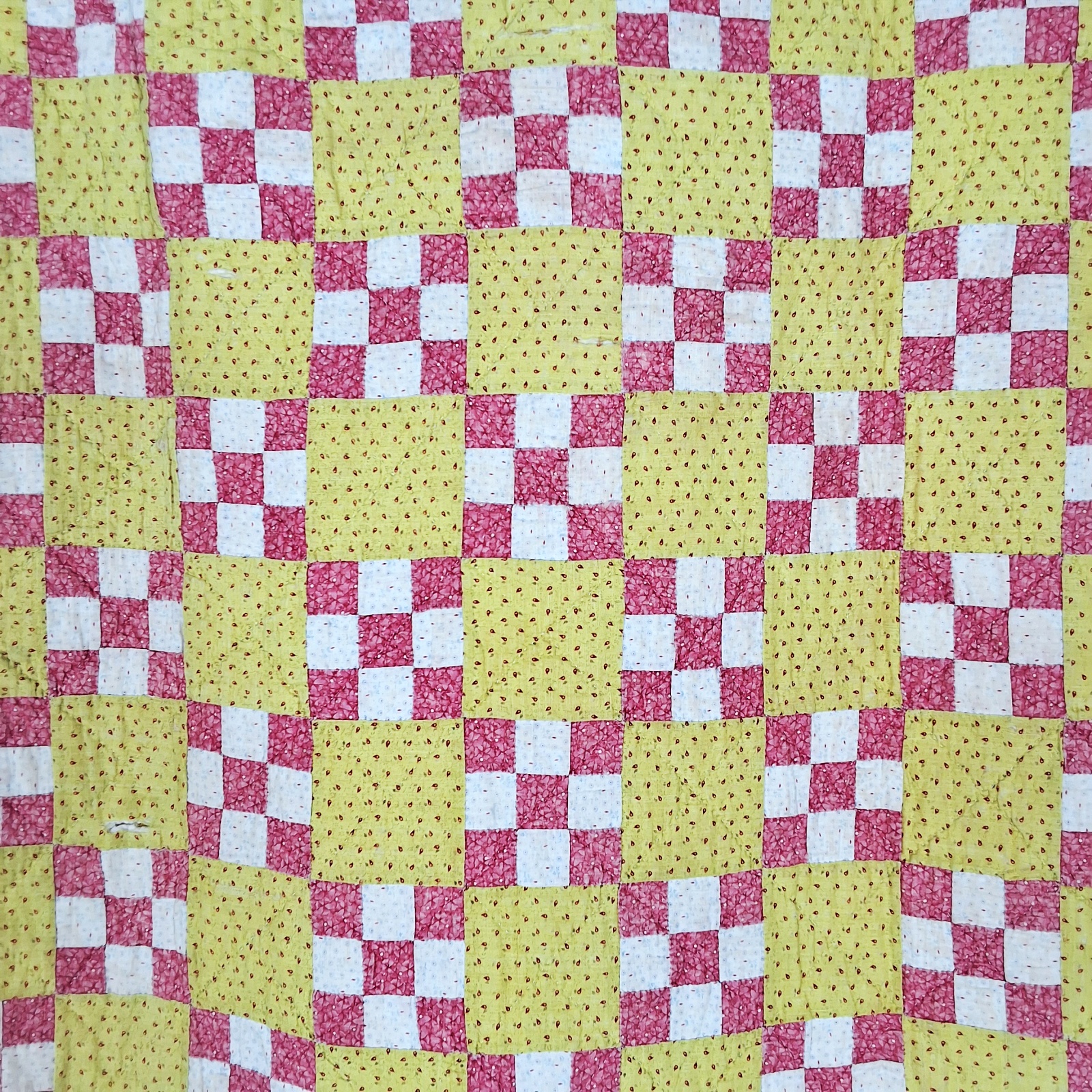 2 Antique 19th Century Quilt - 9 Patch, Pinwheel