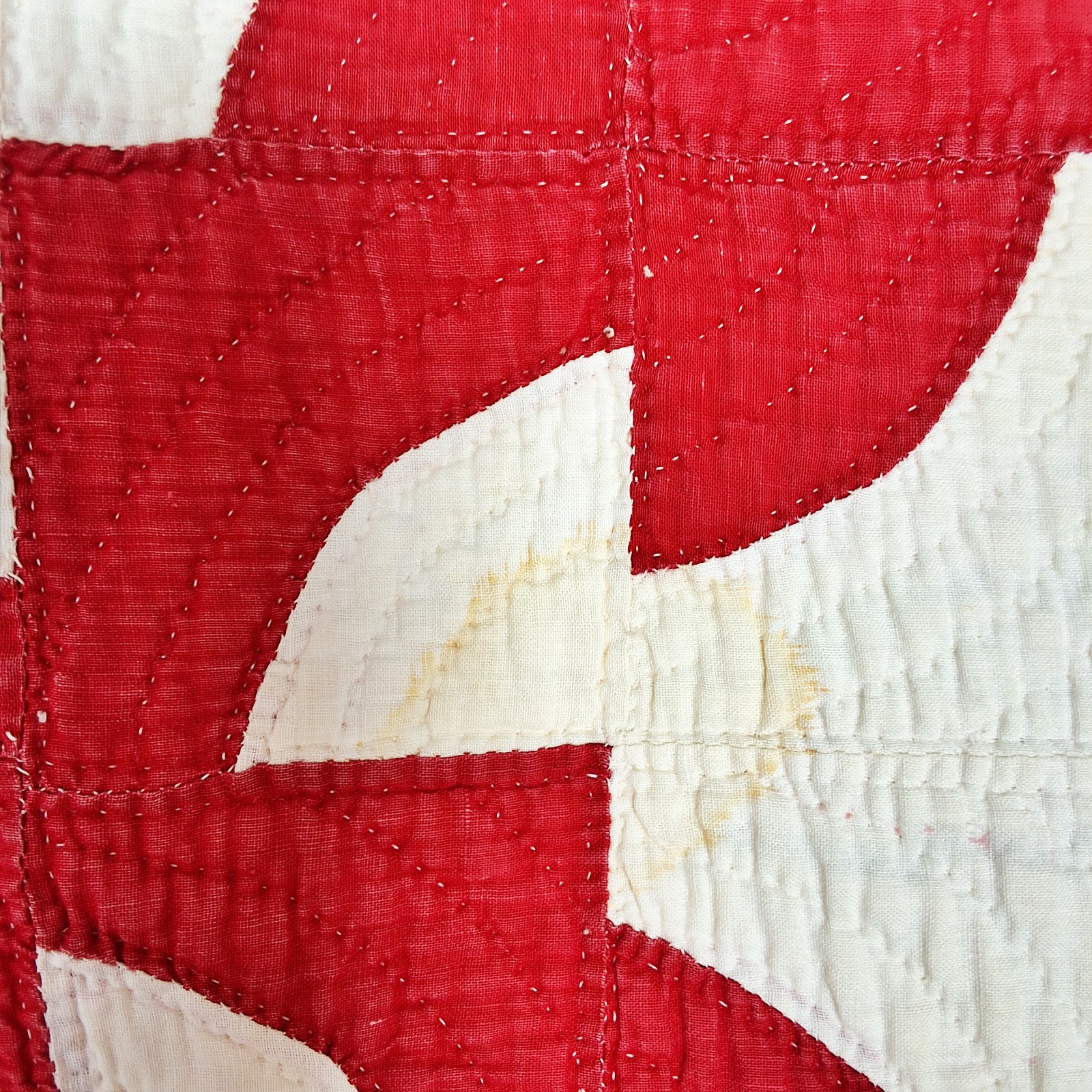 Antique c1900 Drunkards Patch Quilt