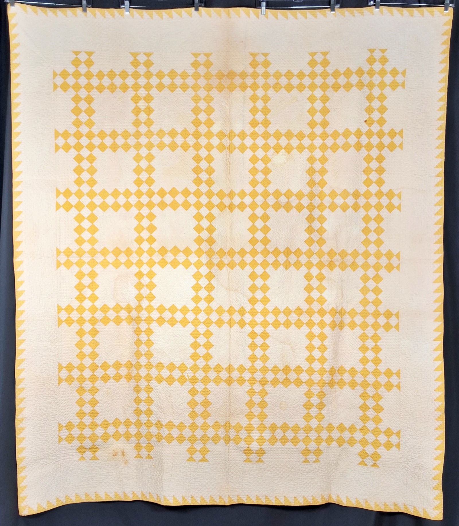 Antique c1900 Double Irish Chain Quilt