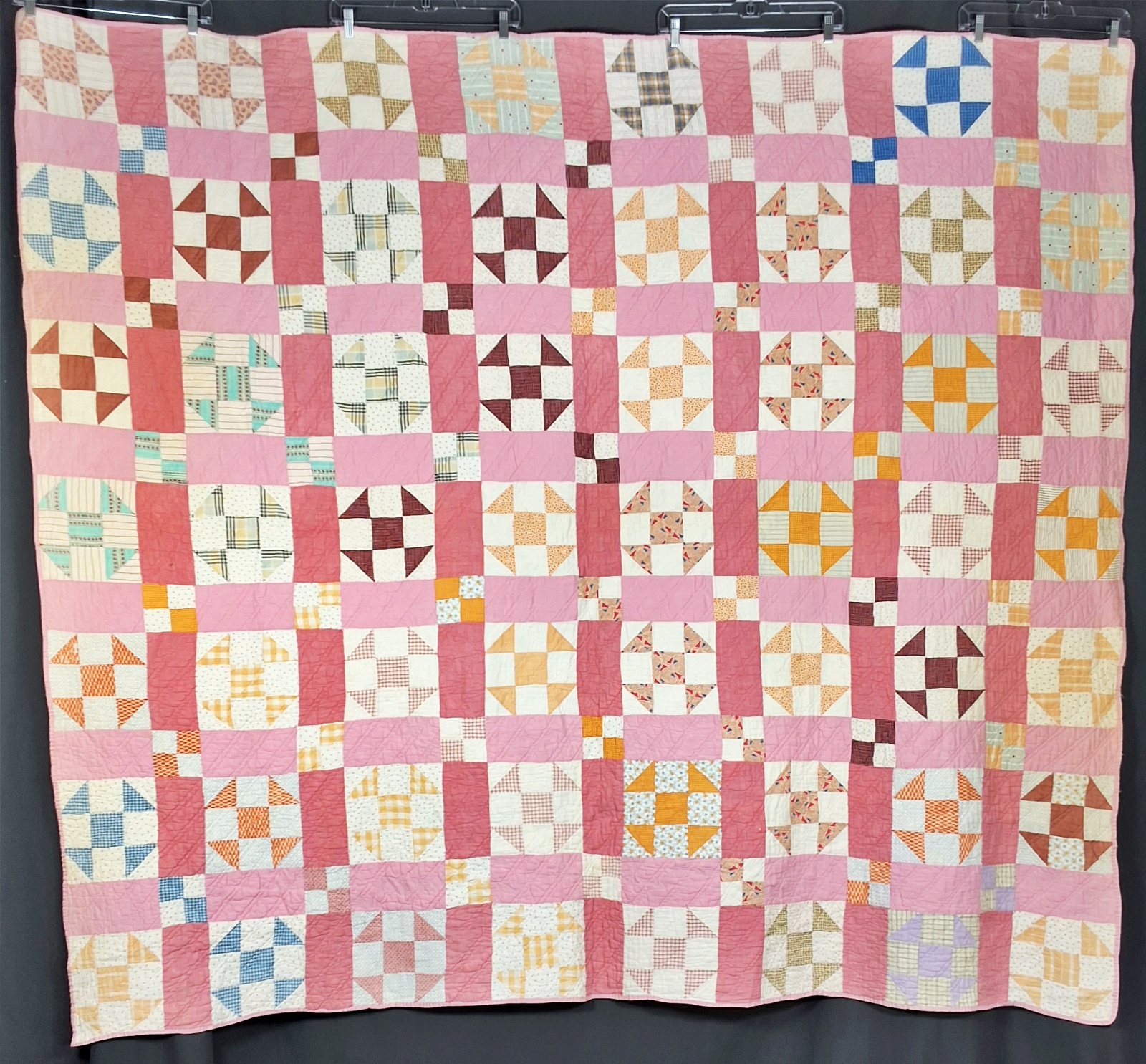 Vintage c1950 Churn Dash Quilt