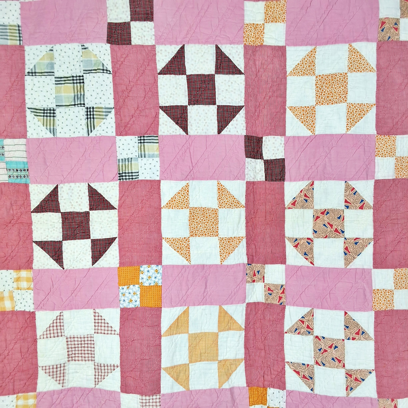 Vintage c1950 Churn Dash Quilt