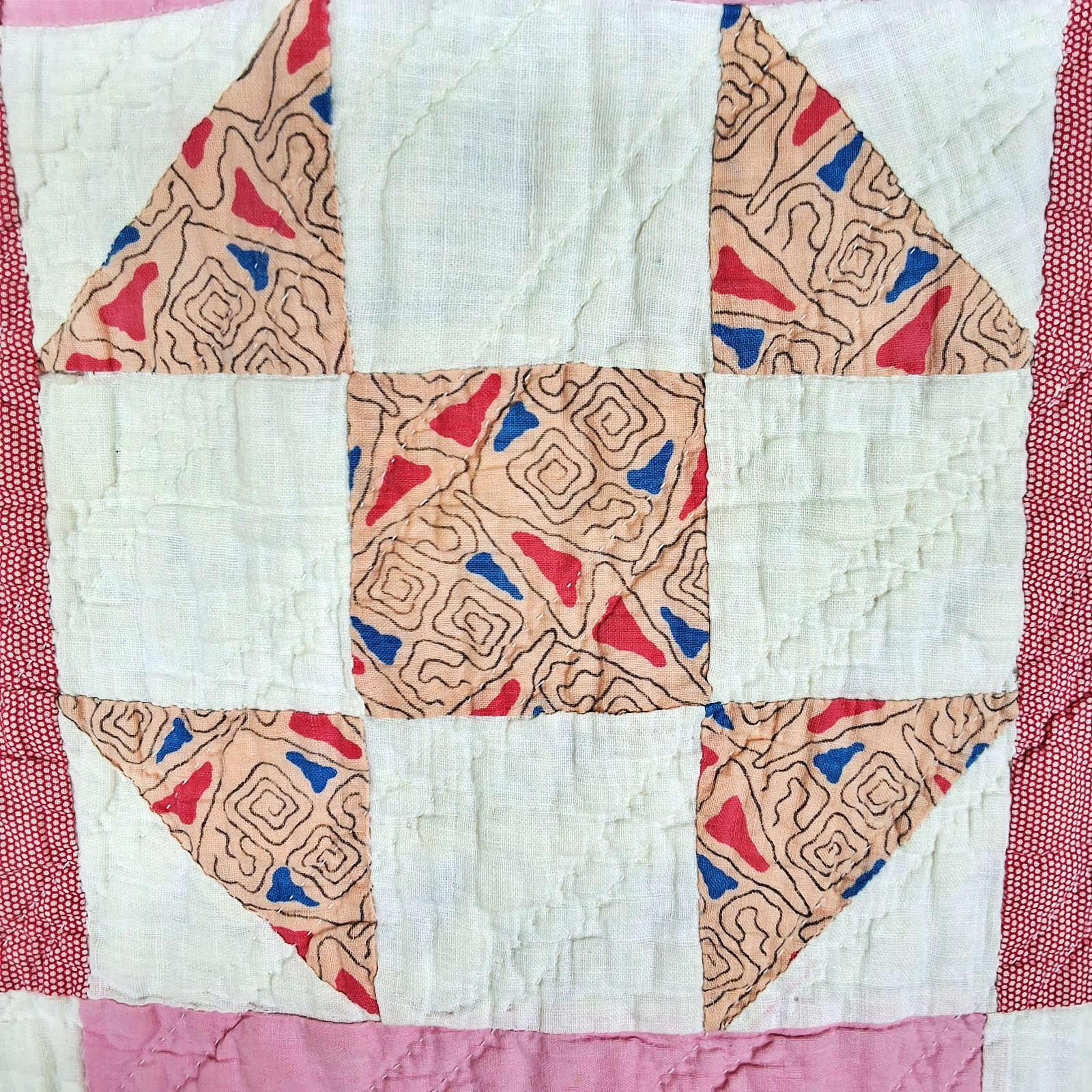 Vintage c1950 Churn Dash Quilt