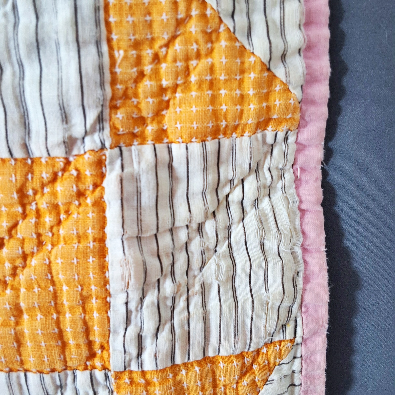Vintage c1950 Churn Dash Quilt