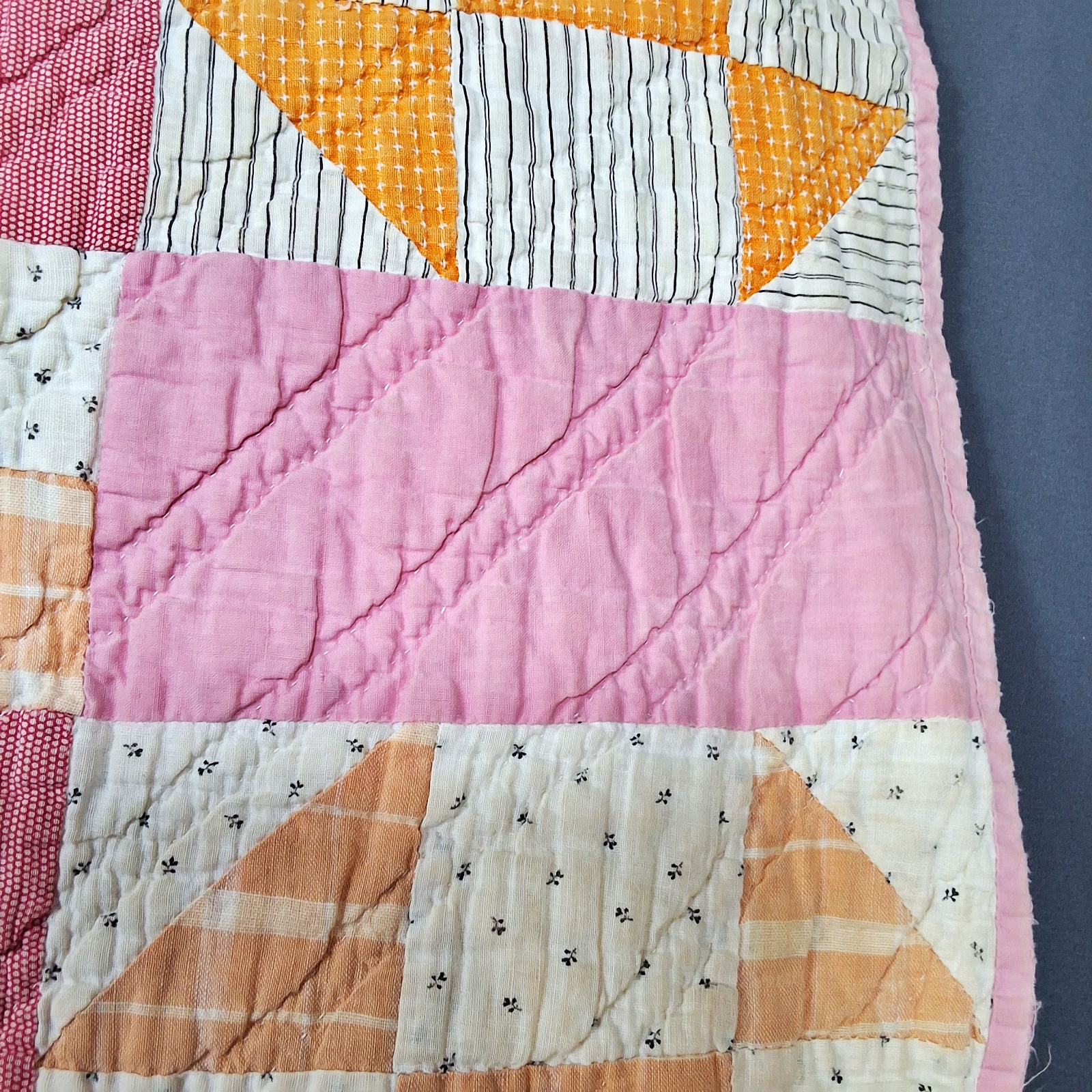 Vintage c1950 Churn Dash Quilt