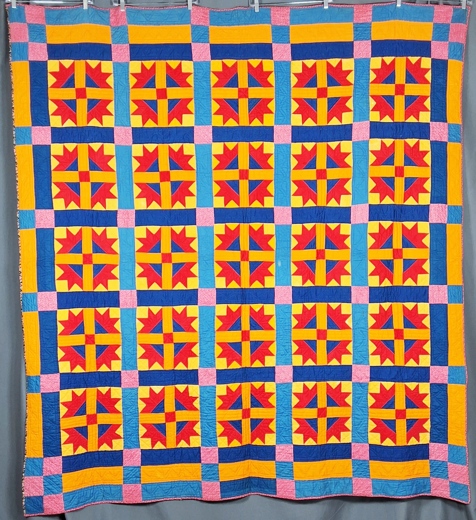 Antique c1880 Goose Tracks Quilt