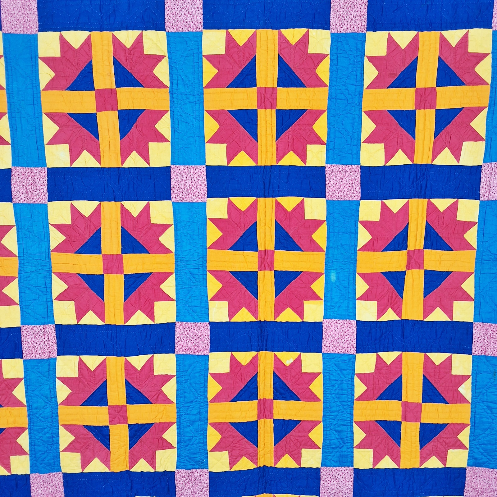 Antique c1880 Goose Tracks Quilt