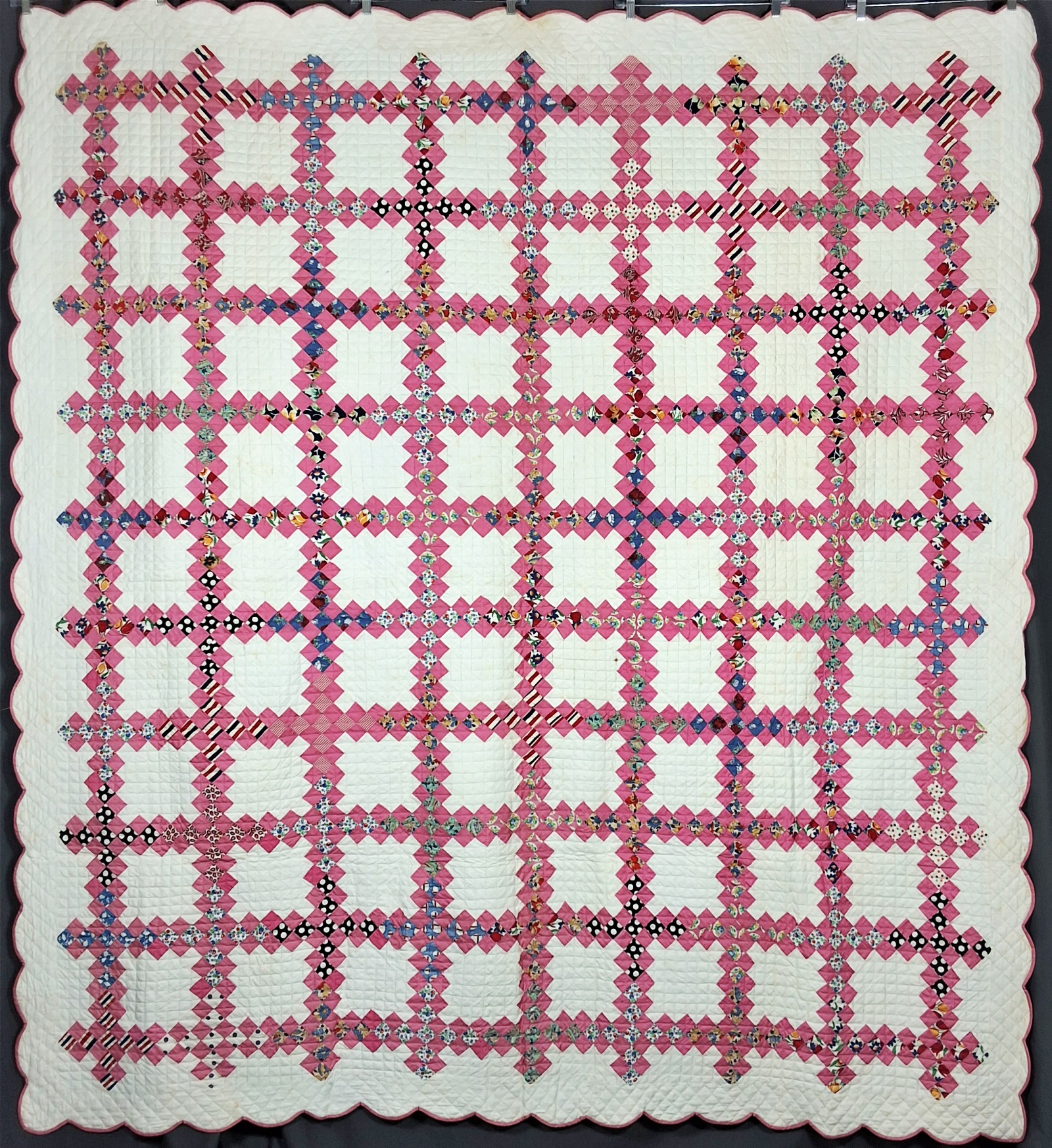 Vintage c1940 Double Irish Chain Quilt
