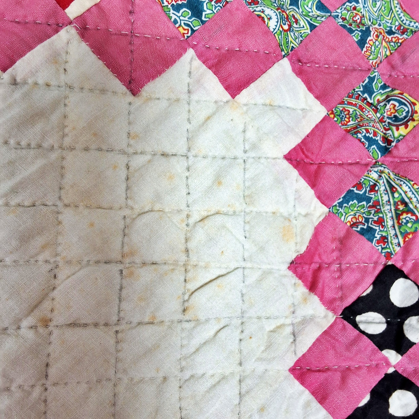 Vintage c1940 Double Irish Chain Quilt