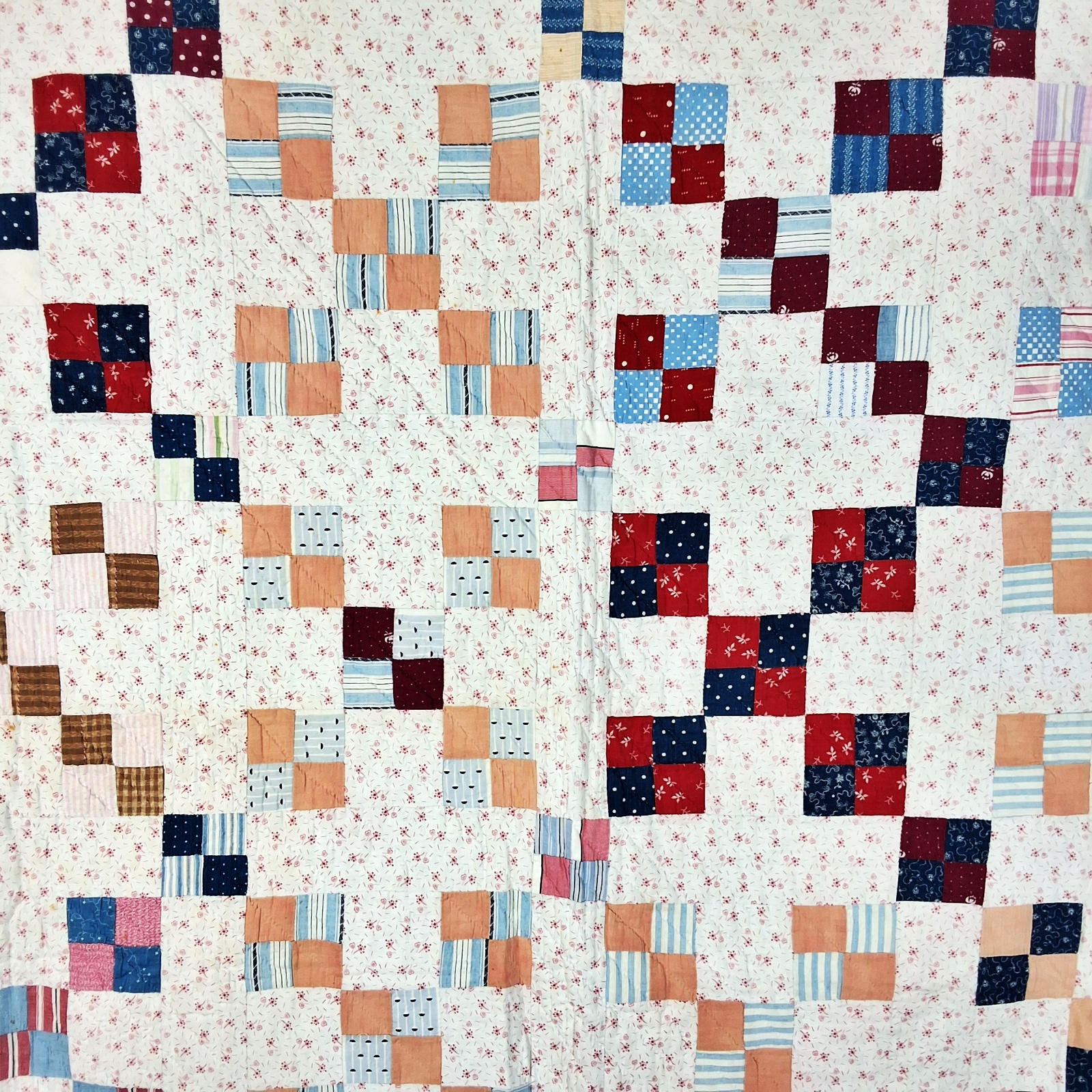 Antique c1900 Puss in the Corner Quilt