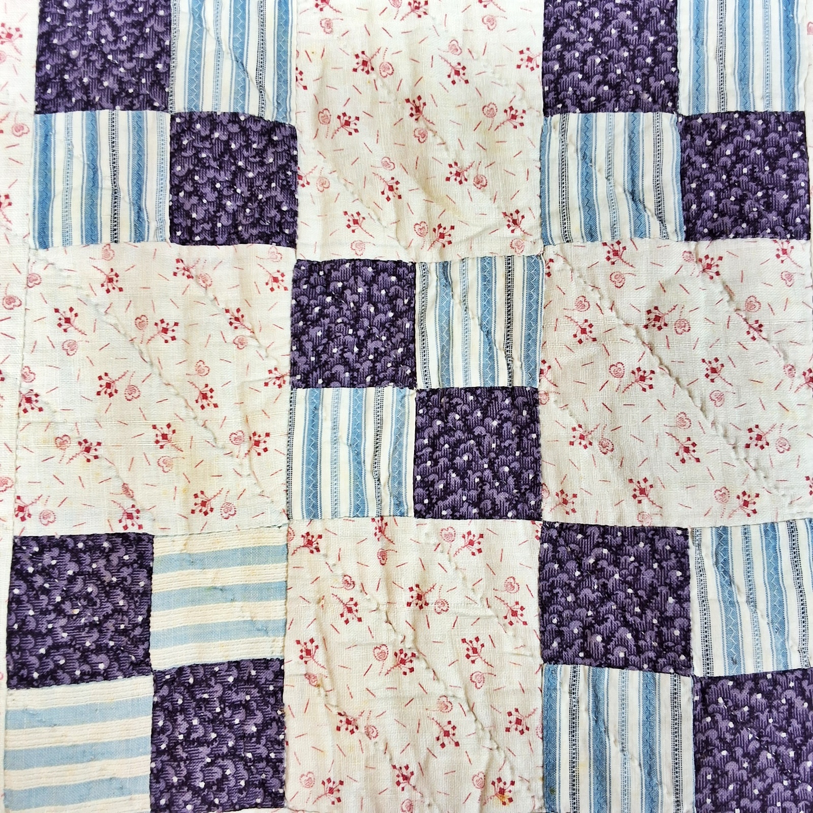 Antique c1900 Puss in the Corner Quilt