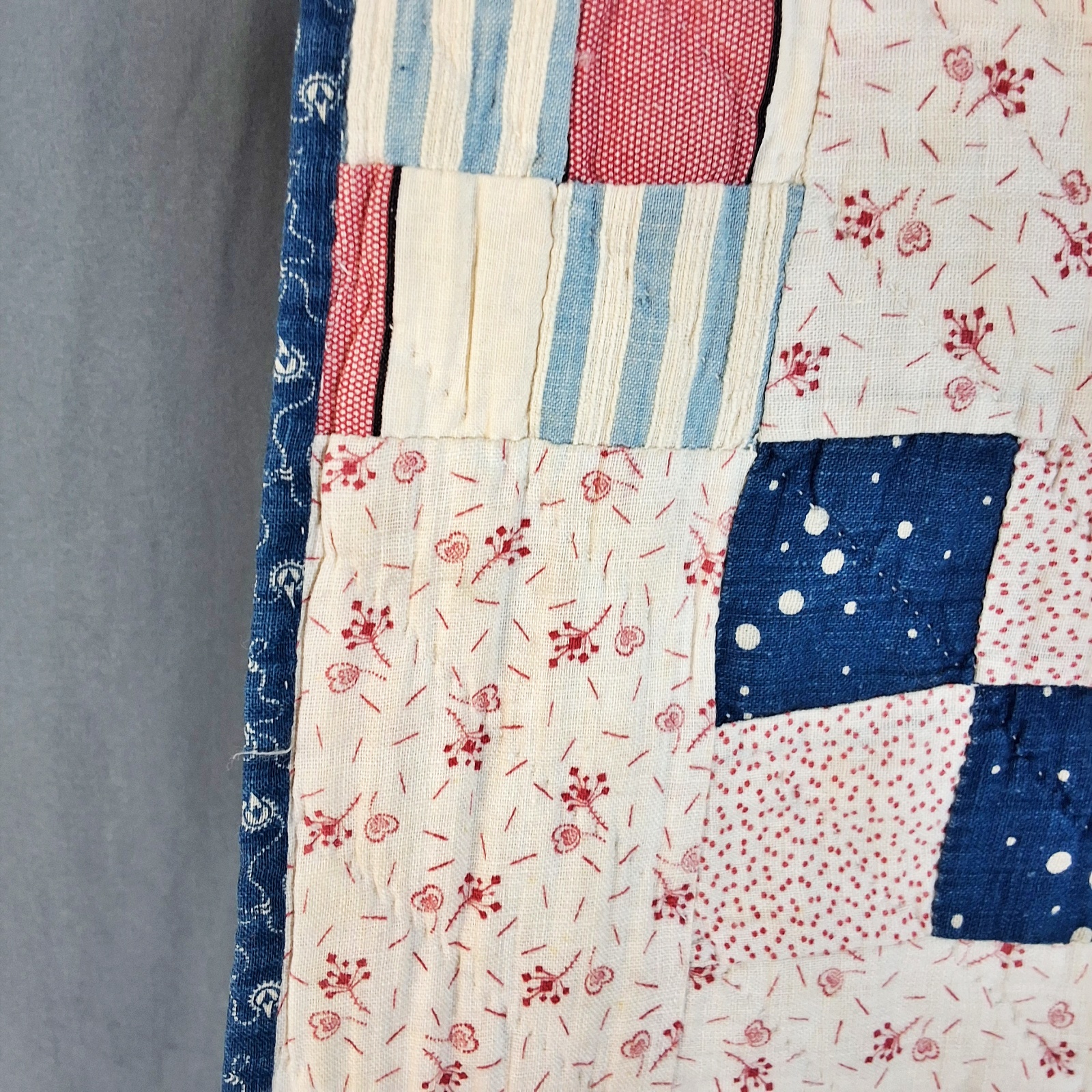Antique c1900 Puss in the Corner Quilt