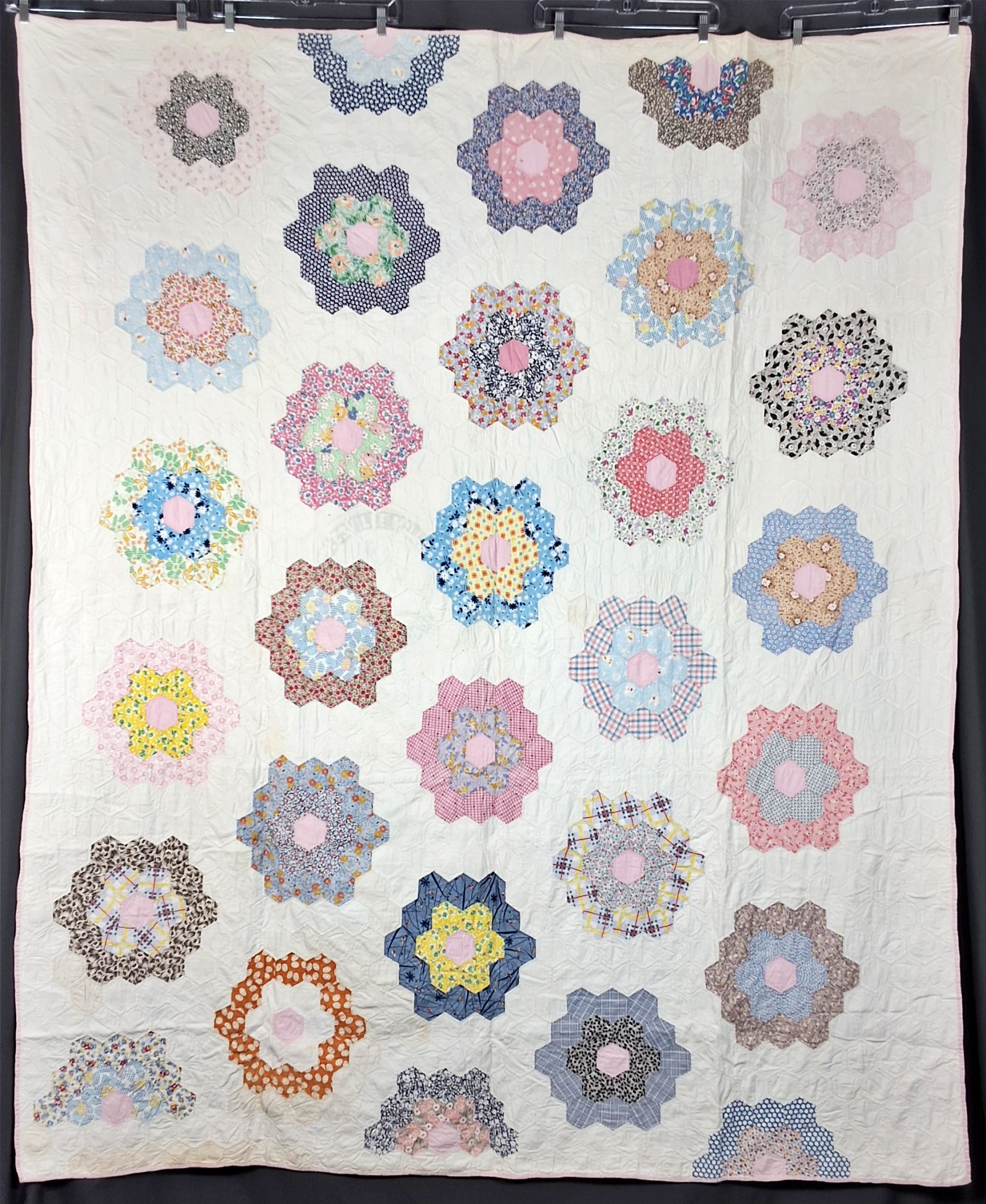 2 Vintage c1940 Flower Quilts