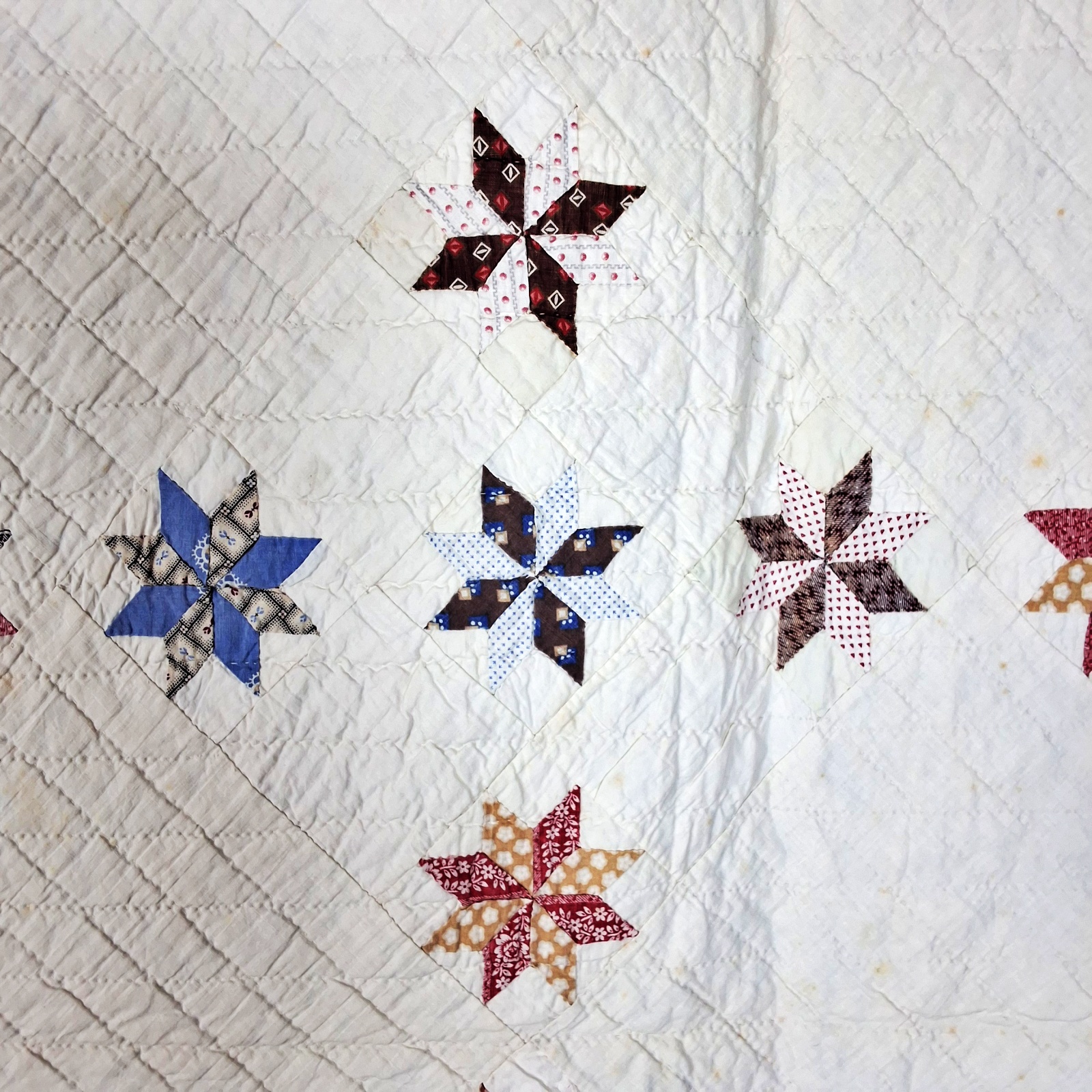 Antique c1880 Stars in 9 Patch