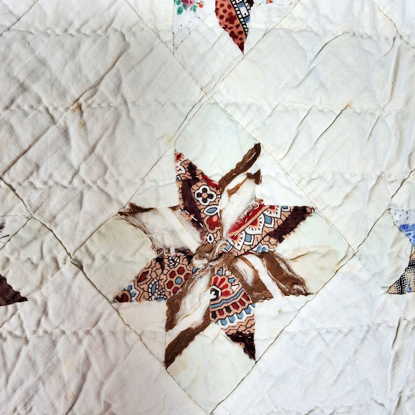 Antique c1880 Stars in 9 Patch