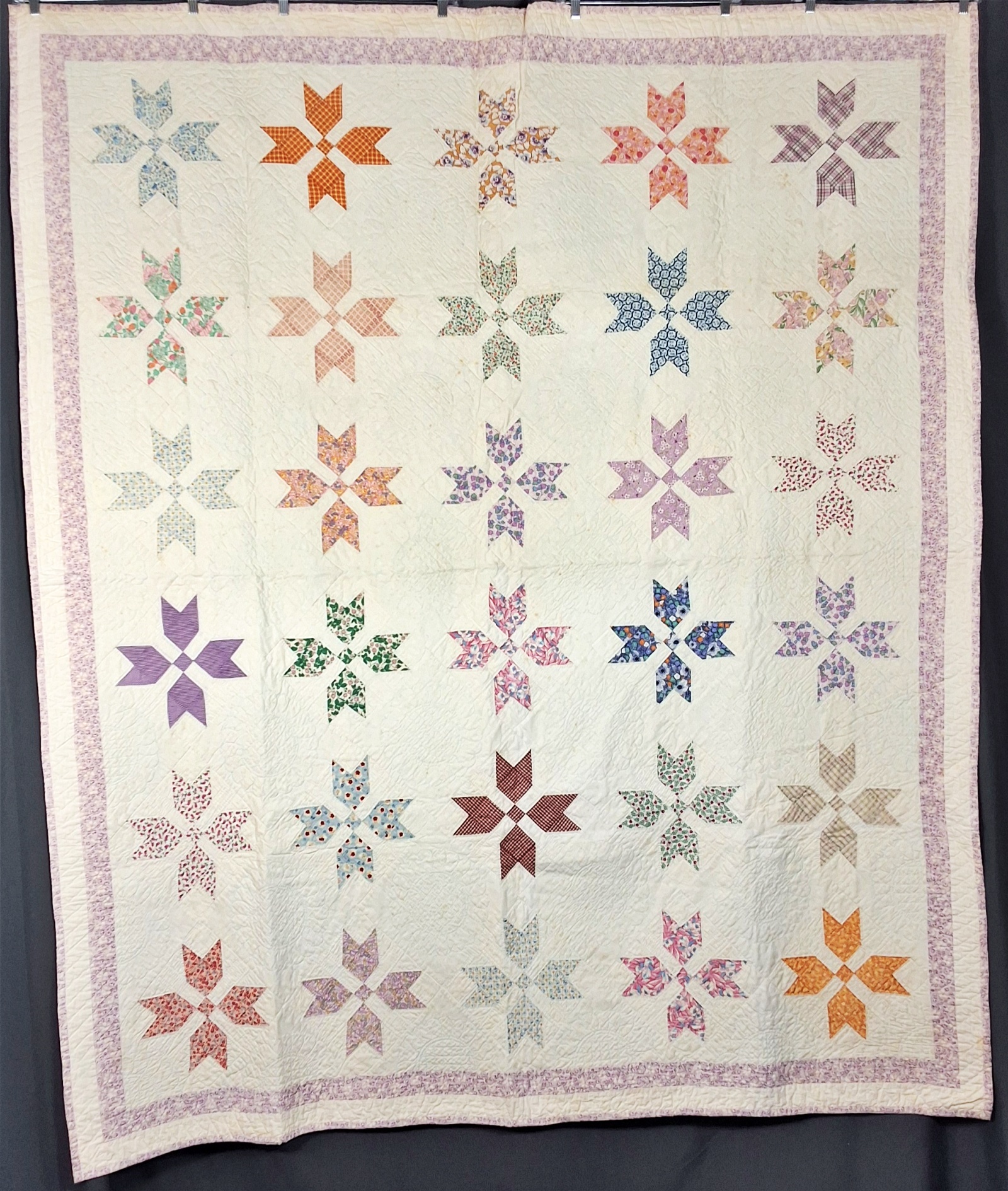 2 Vintage c1940 Quilts - Trip Around the World, Greek Cross