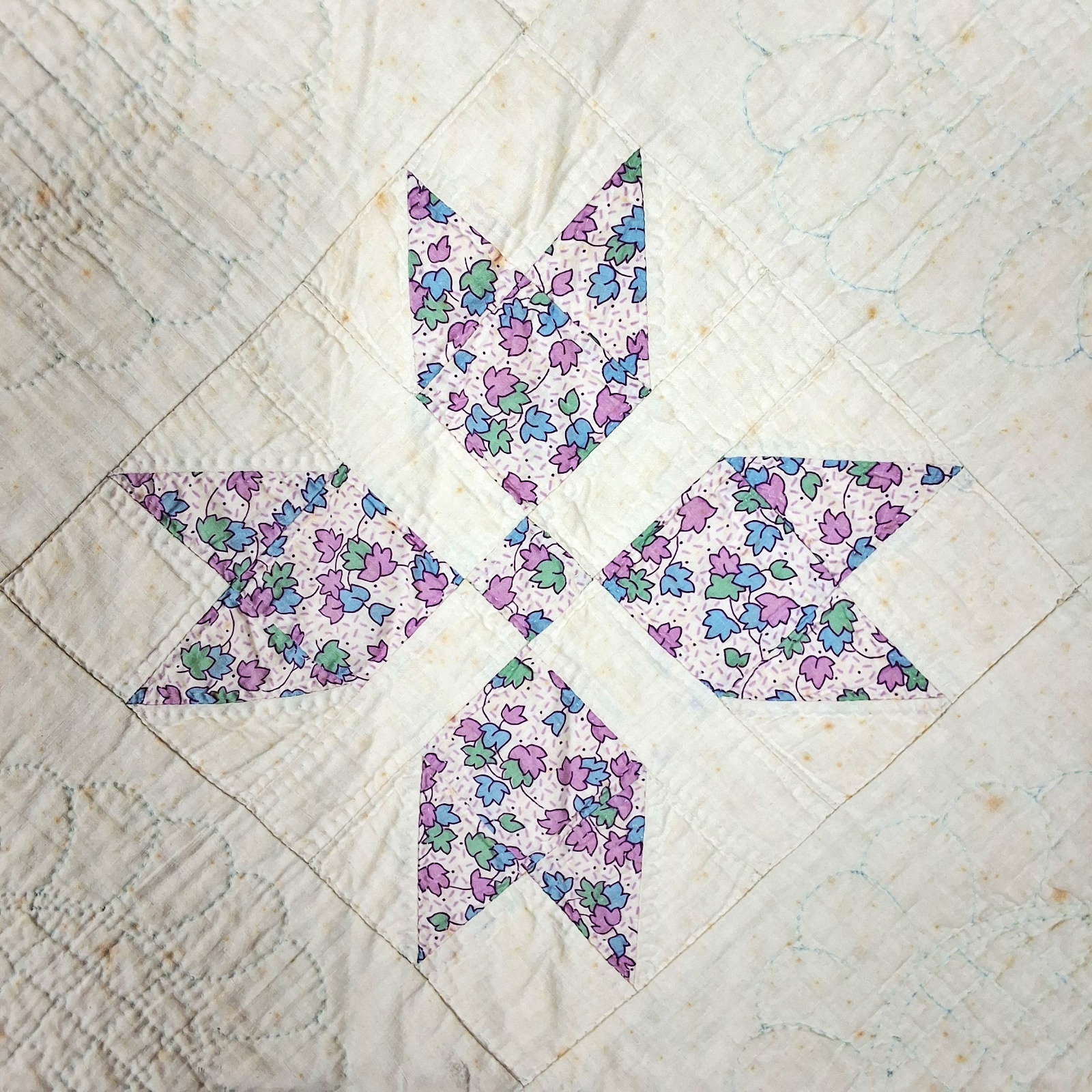 2 Vintage c1940 Quilts - Trip Around the World, Greek Cross