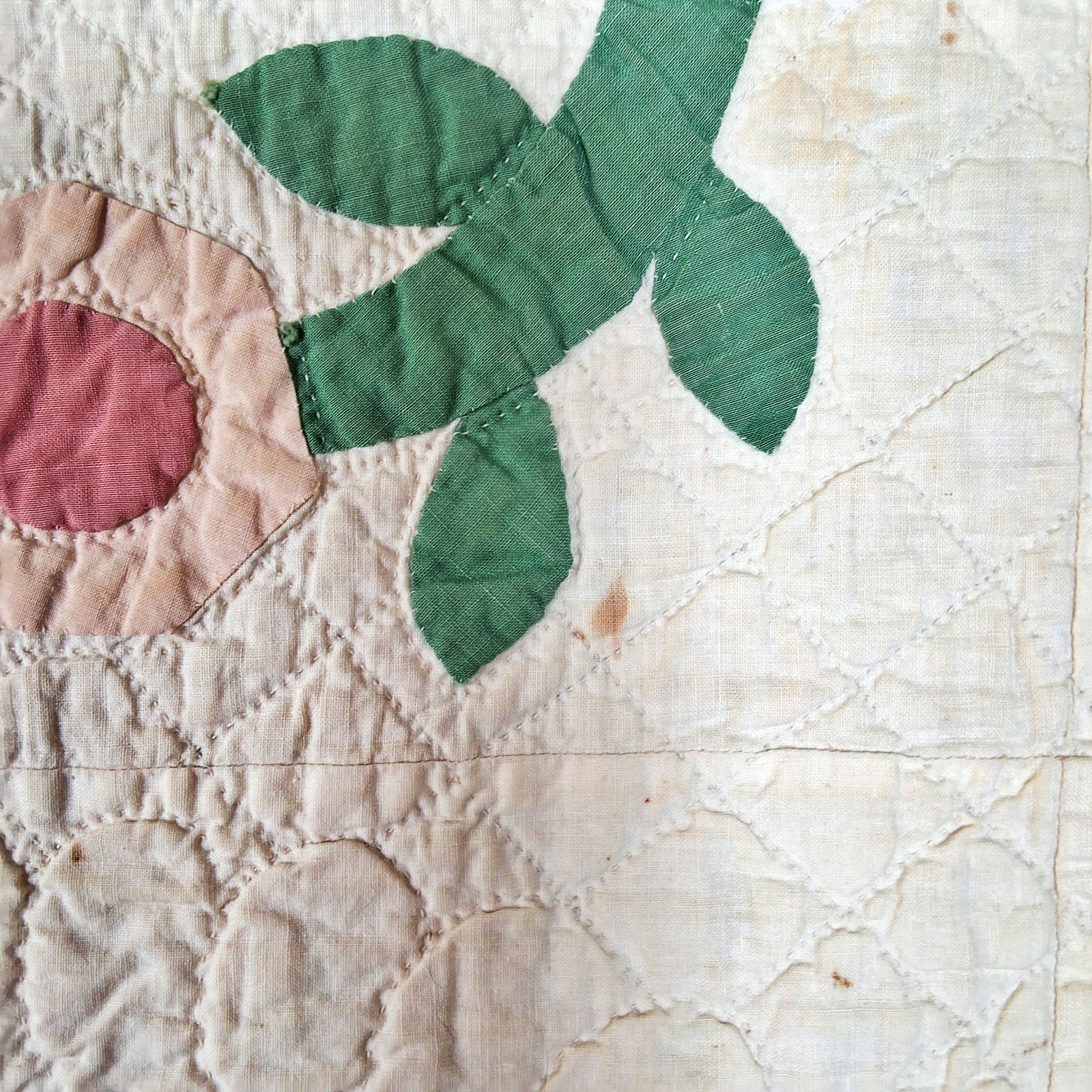2 Vintage Quilts - Rose Wreath, Basket