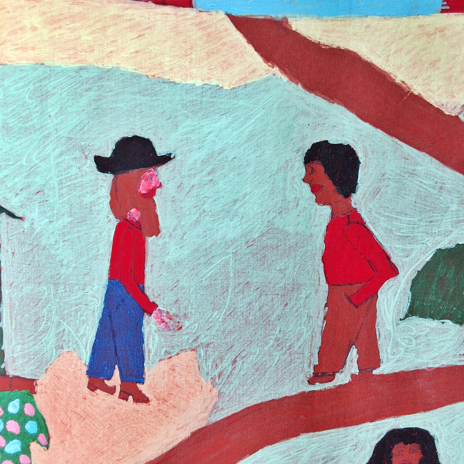 Folk Artist Floretta Emma Warfel Hand Painted Textiles - Neighbors
