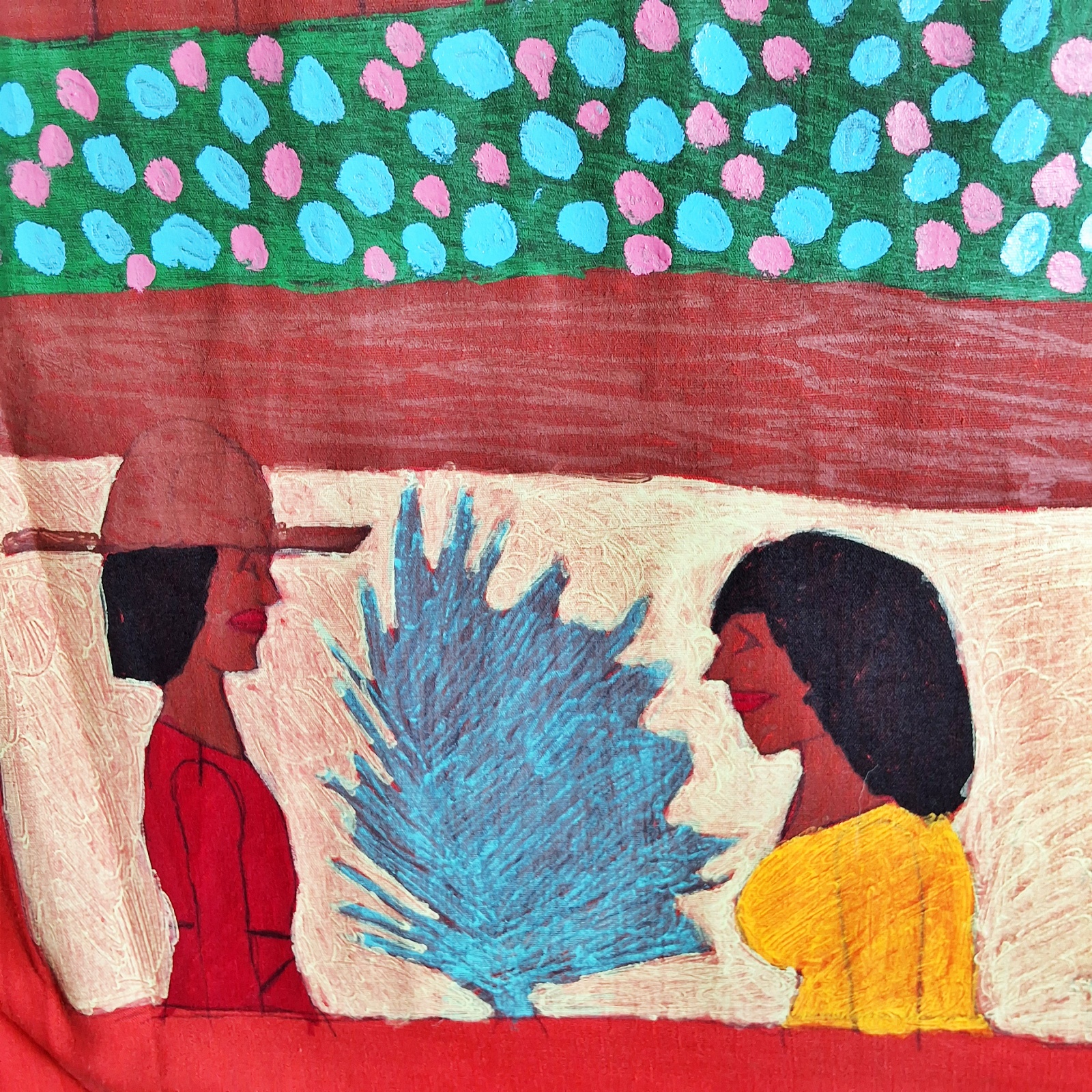 Folk Artist Floretta Emma Warfel Hand Painted Textiles - Neighbors