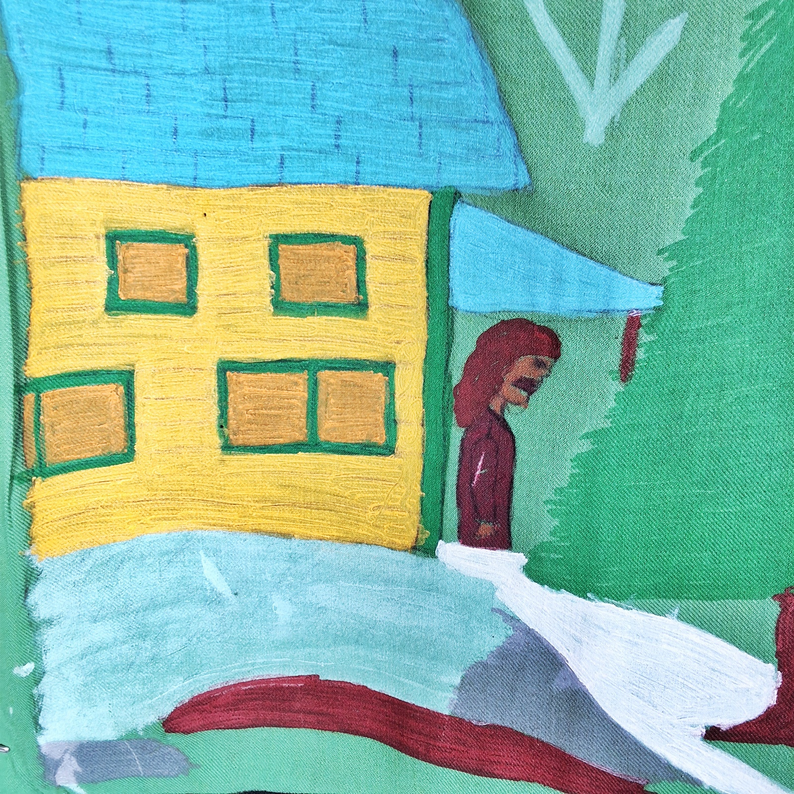 Folk Artist Floretta Emma Warfel Hand Painted Textiles - Farmyard