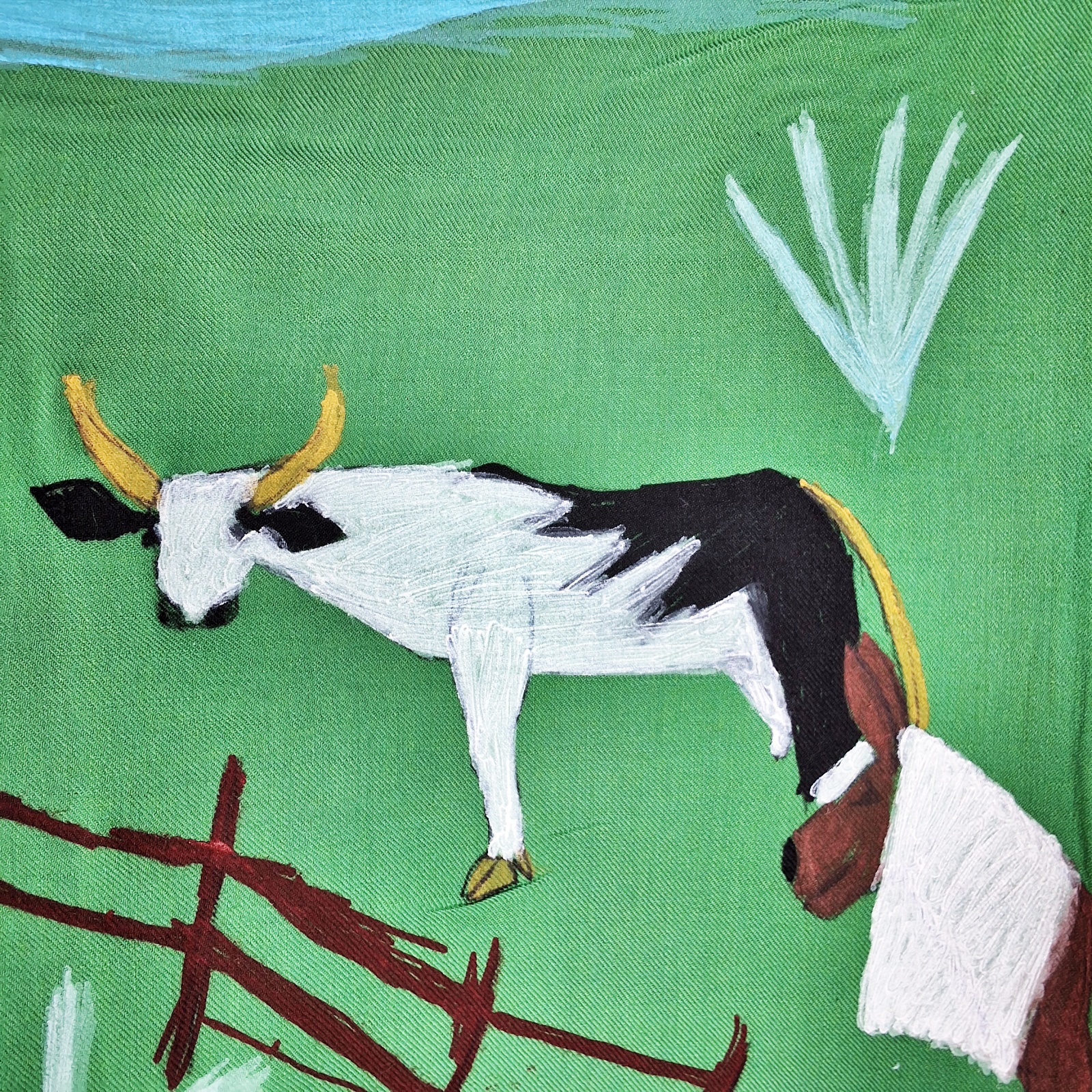Folk Artist Floretta Emma Warfel Hand Painted Textiles - Farmyard