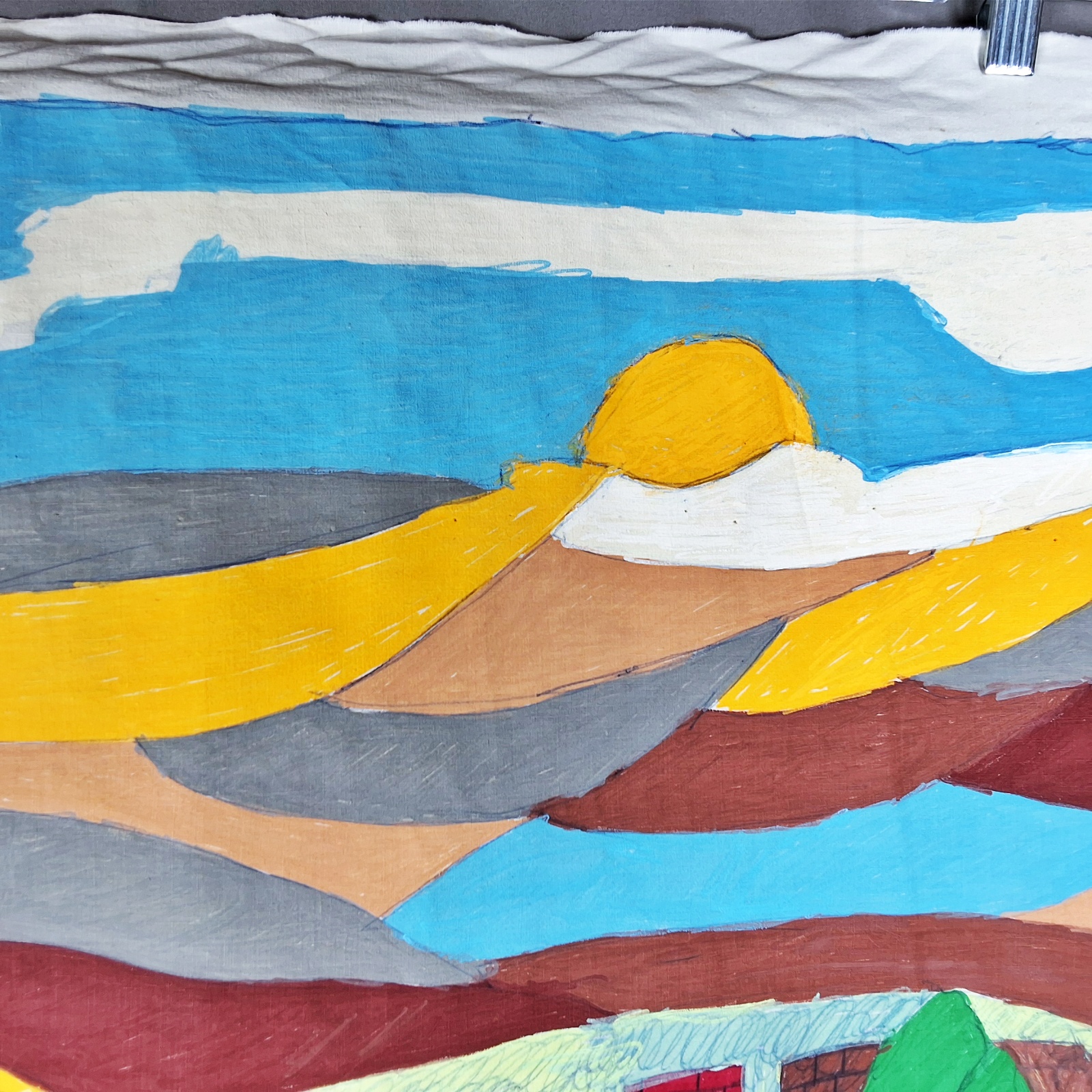Folk Artist Floretta Emma Warfel Hand Painted Textiles - Moving Day