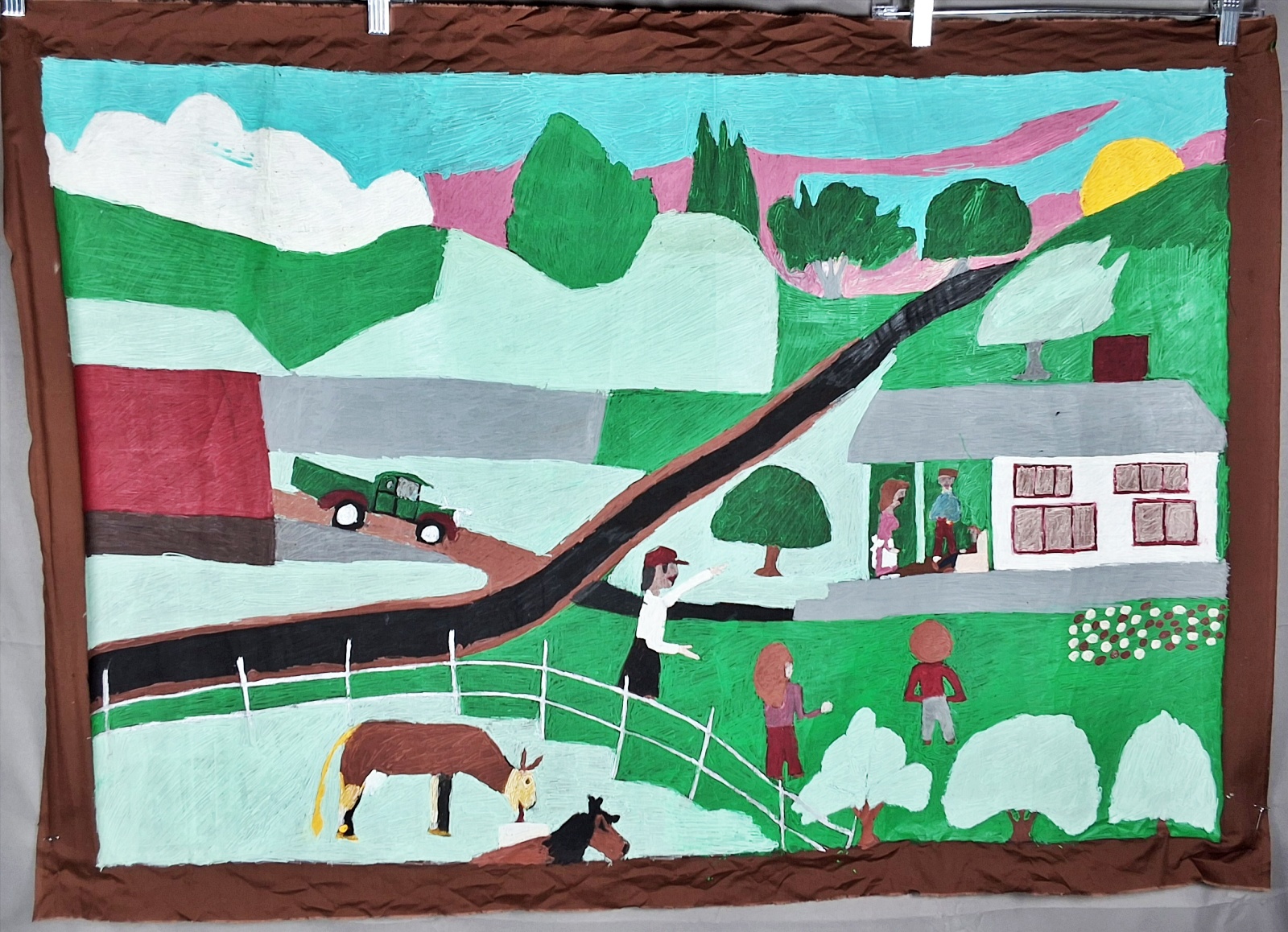 Folk Artist Floretta Emma Warfel Hand Painted Textiles - Family
