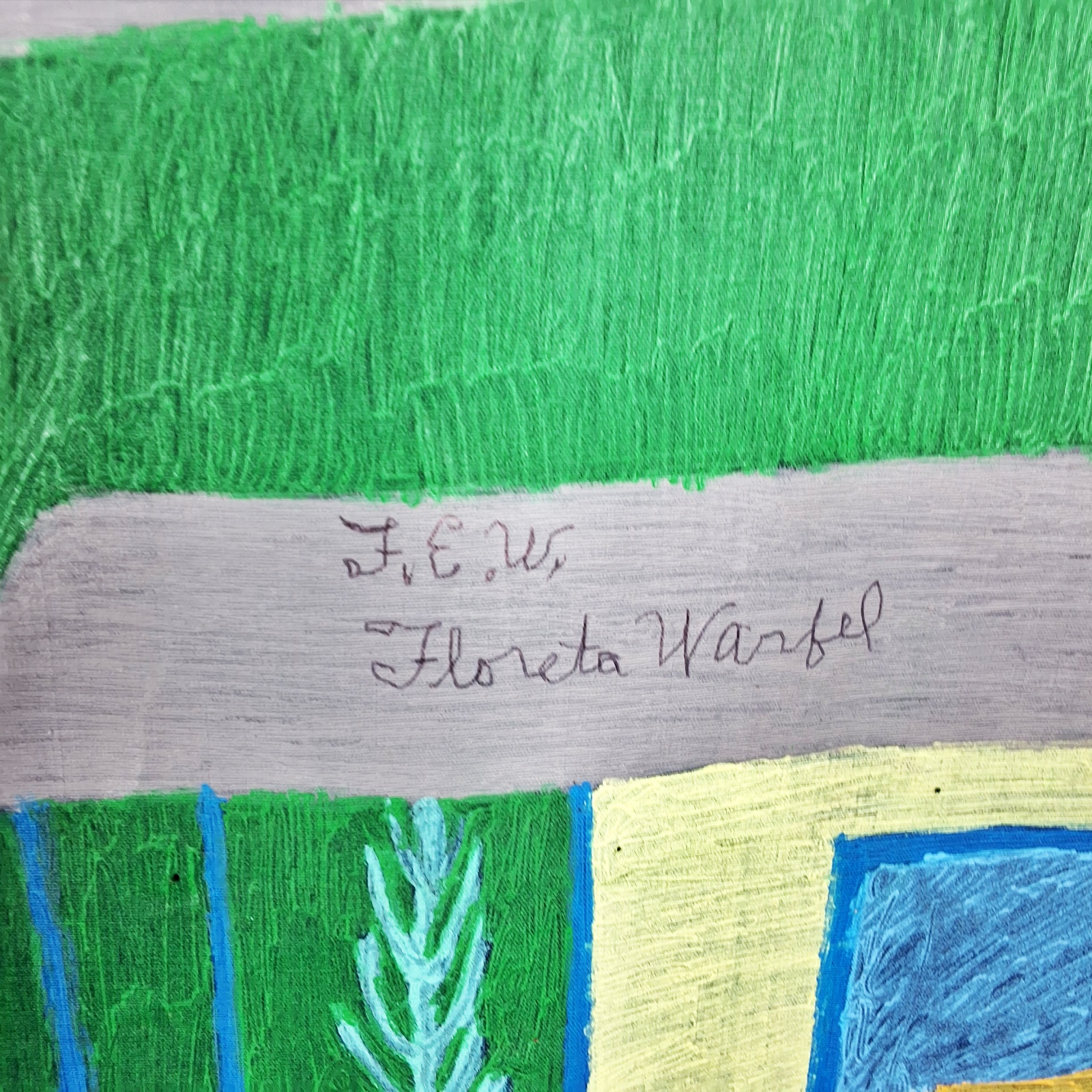 Folk Artist Floretta Emma Warfel Hand Painted Textiles - Houses