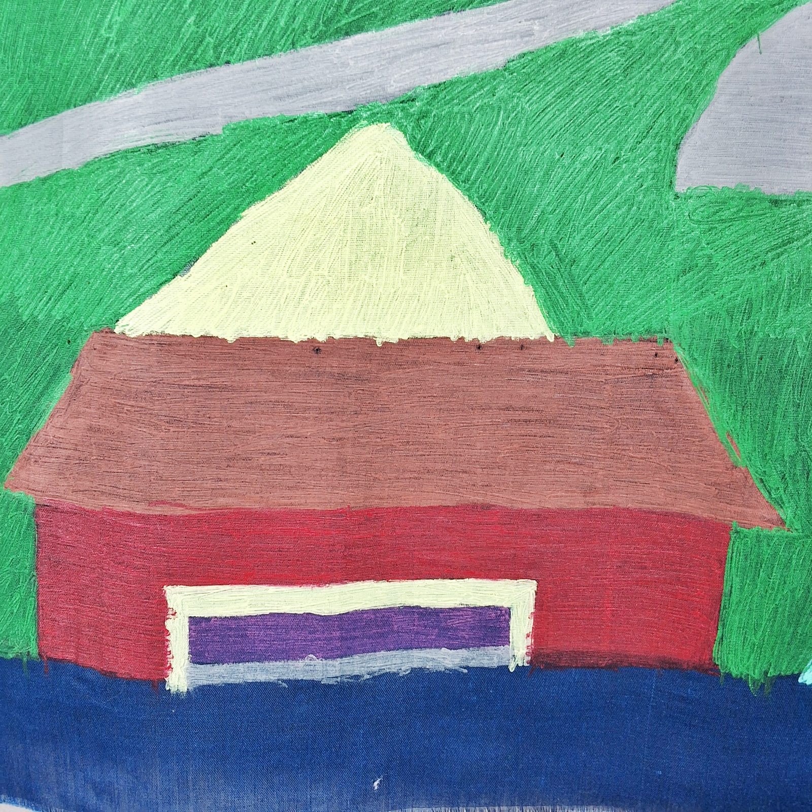 Folk Artist Floretta Emma Warfel Hand Painted Textiles - Houses