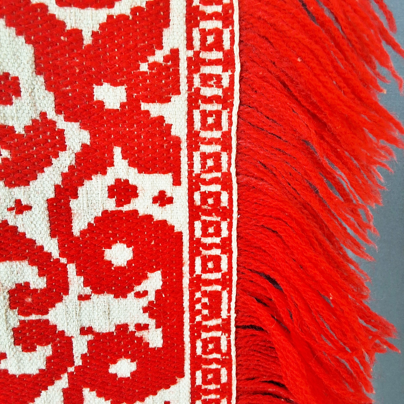 Antique Red and White Coverlet