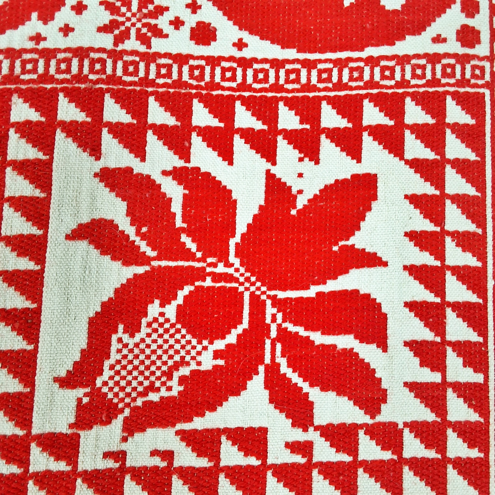Antique Red and White Coverlet