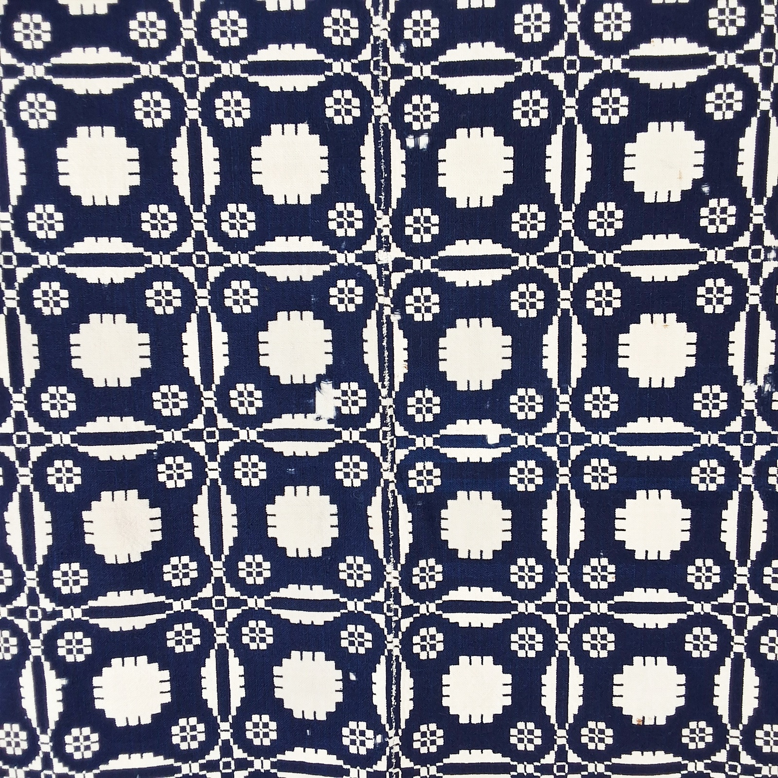 Antique Blue and White Coverlet
