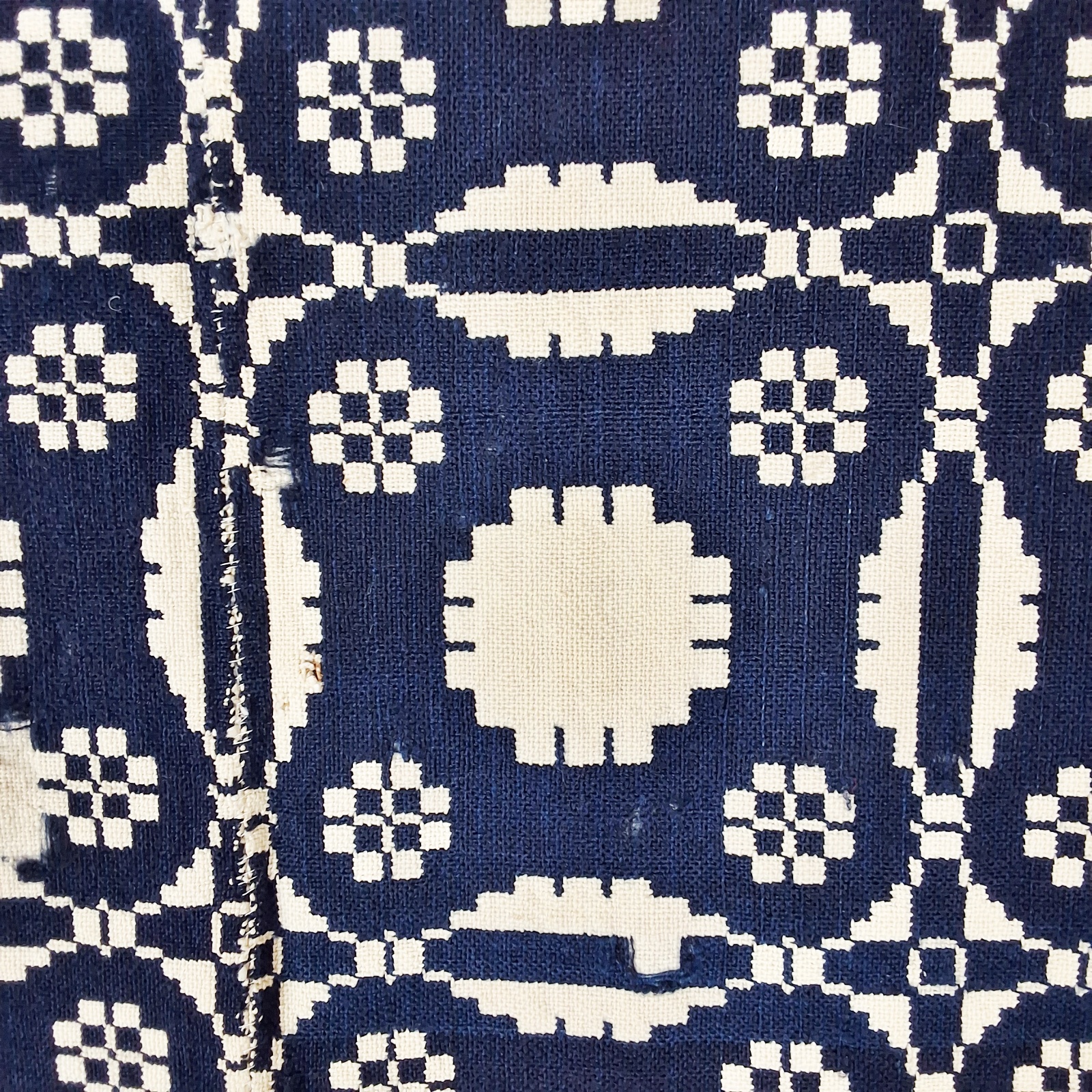 Antique Blue and White Coverlet