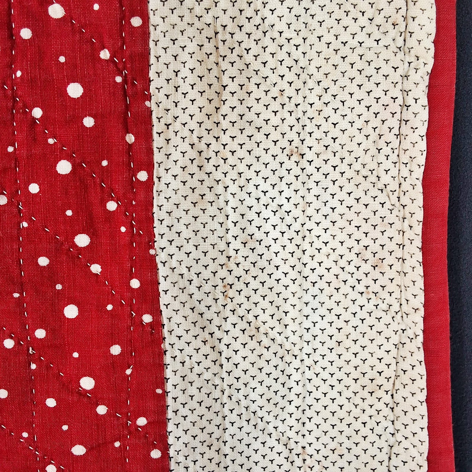 Antique c1870 Double 9 Patch Quilt