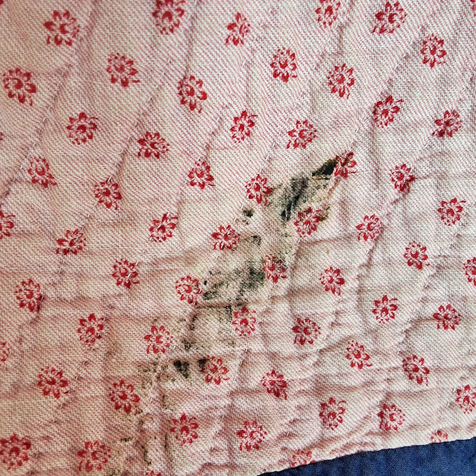 Antique c1900 Double Square 9 Patch Quilt