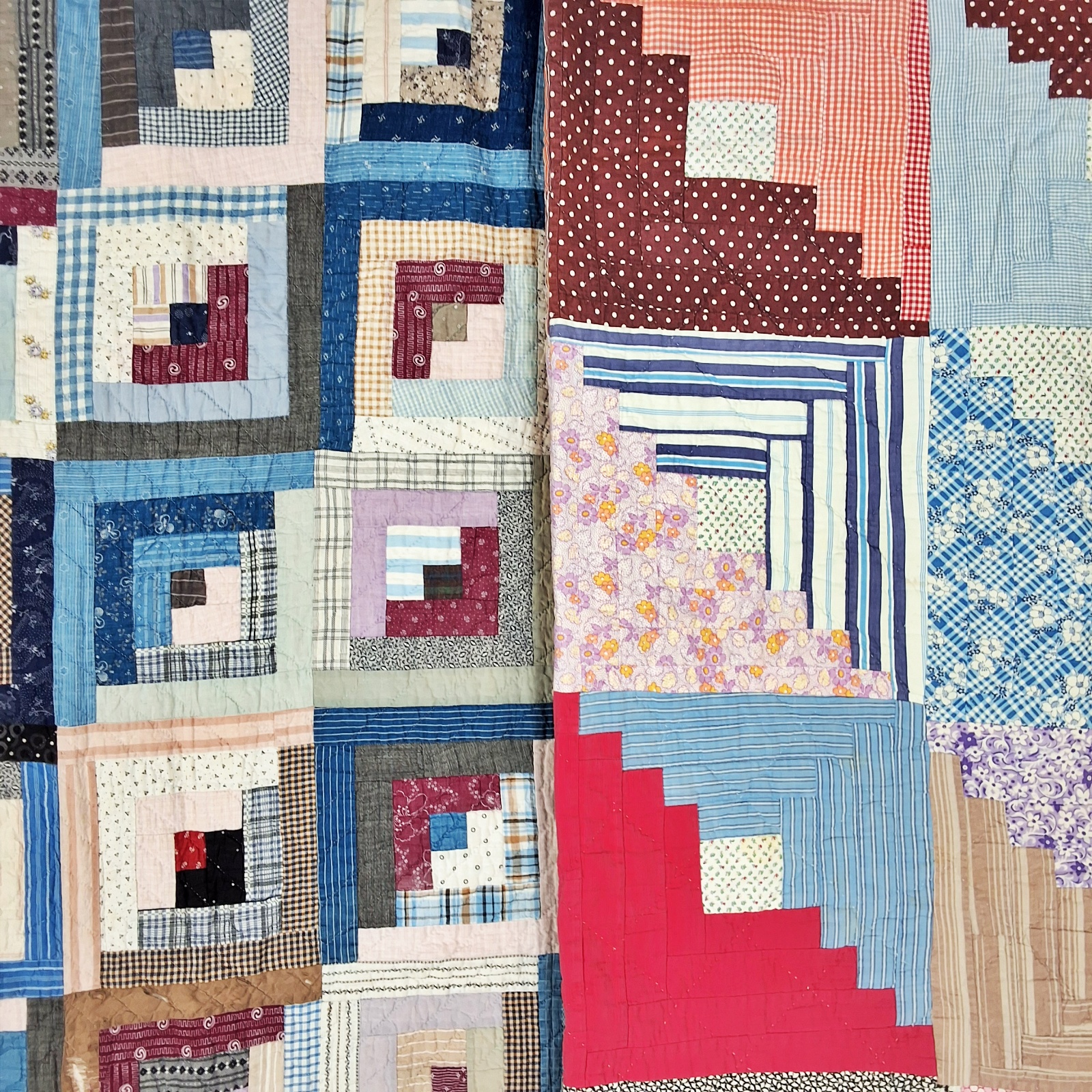 2 Vintage Log Cabin Quilts