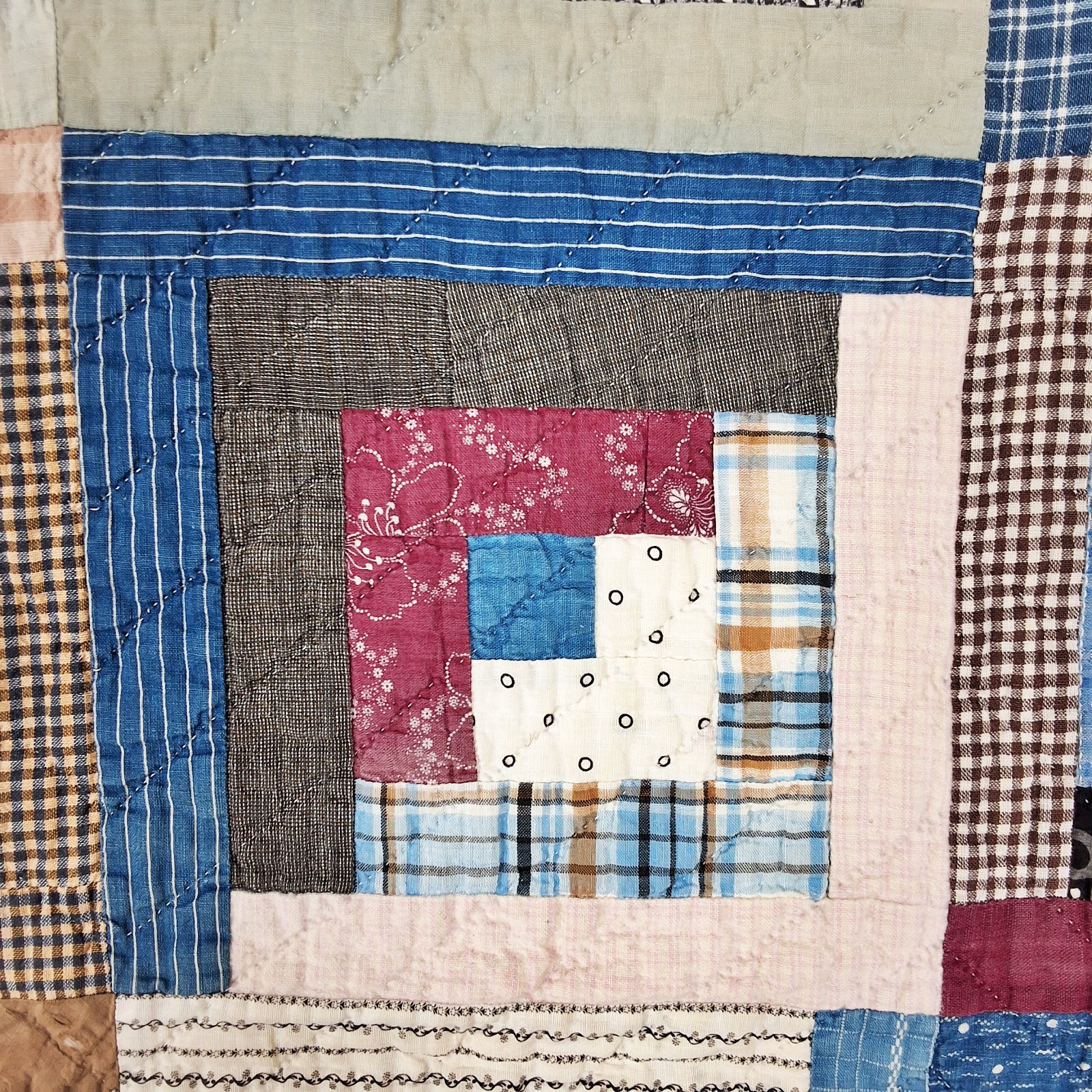 2 Vintage Log Cabin Quilts