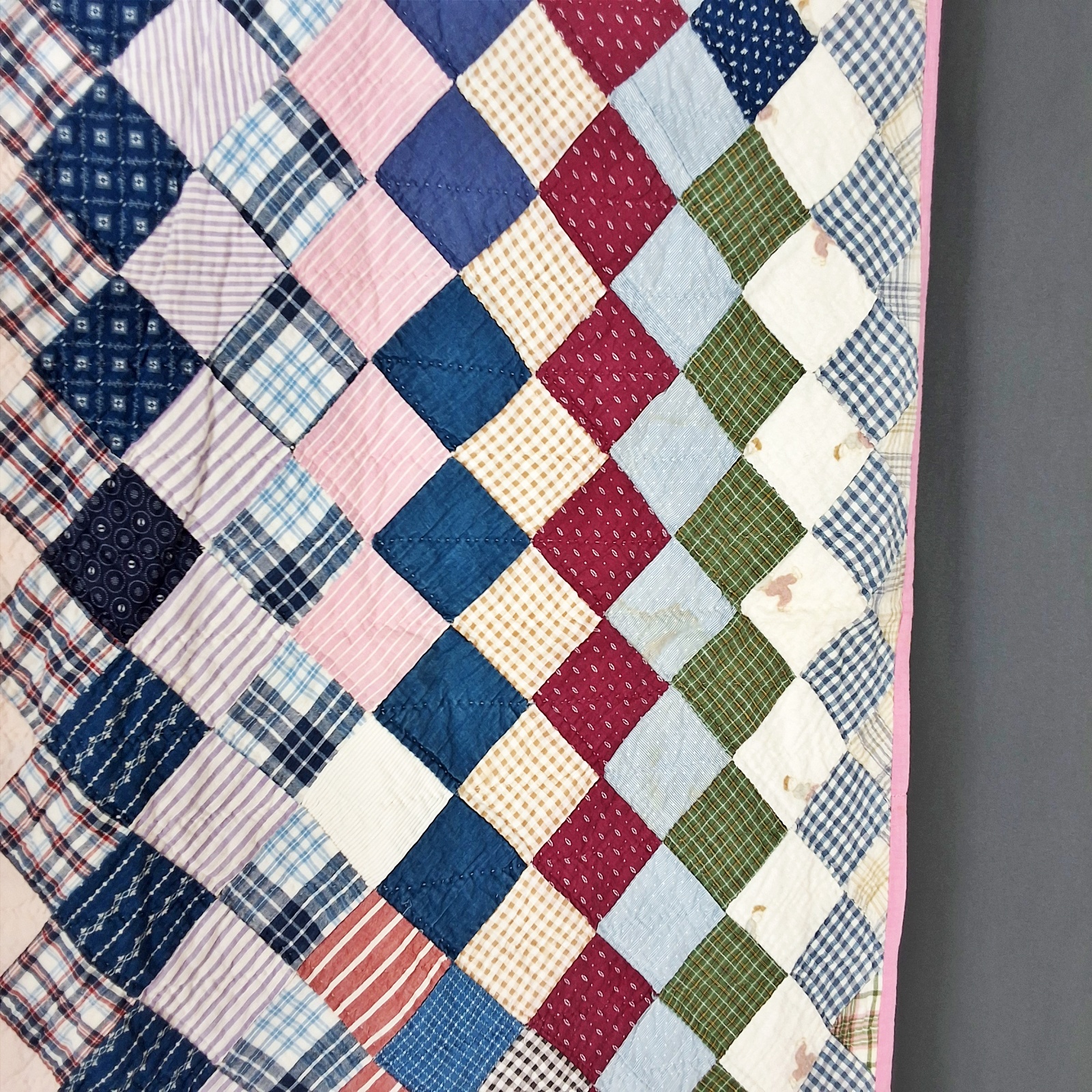 Antique c1900 Trip Around the World Quilt