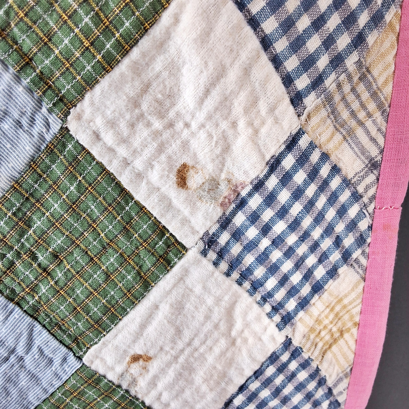 Antique c1900 Trip Around the World Quilt
