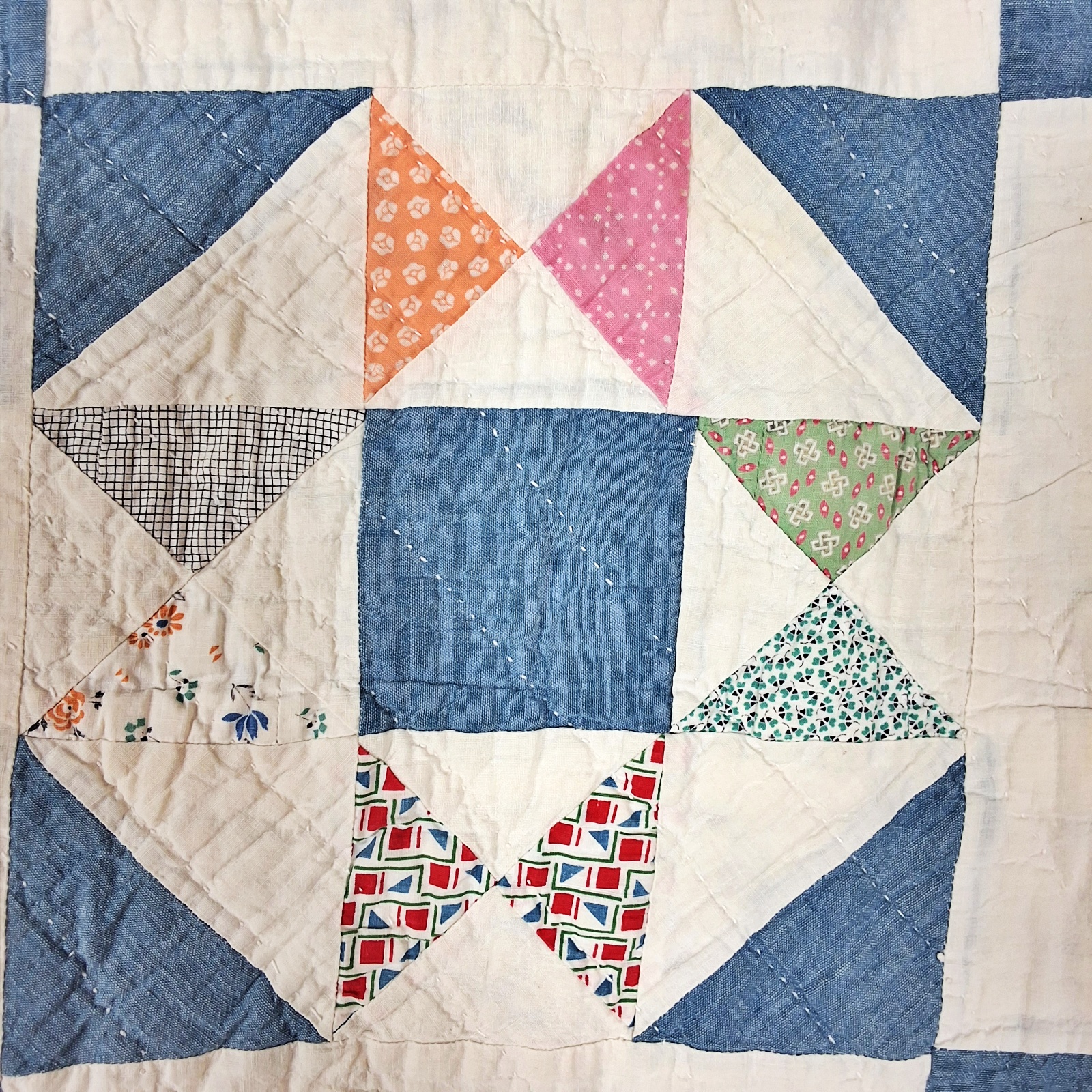 Antique c1910 The Four X Quilt