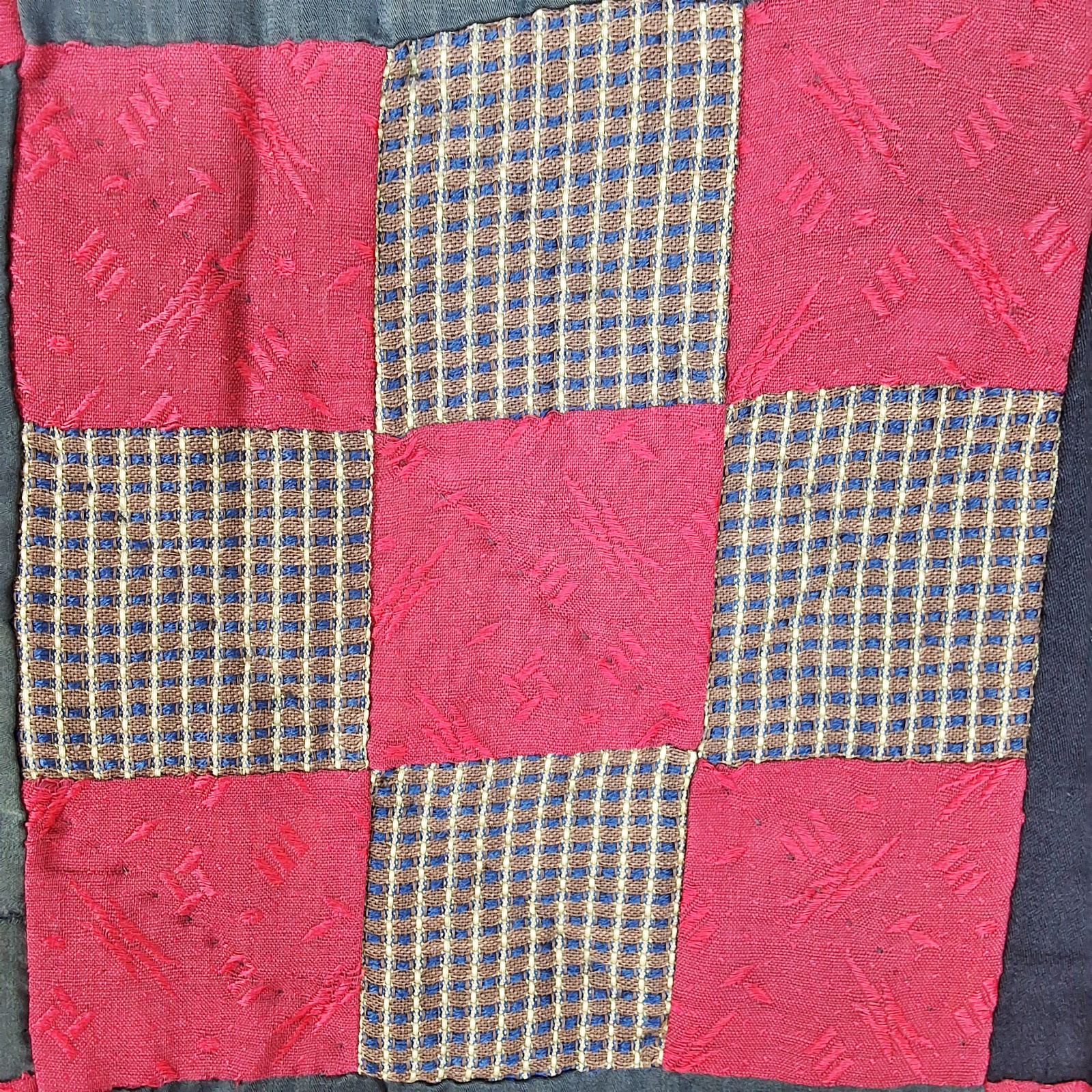 2 Antique 19th Century Quilt - 9 Patch, Courthouse Steps